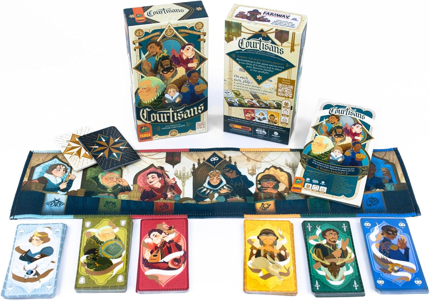 Courtisans Card Game - Navigate Intrigue and Influence at The Queen's Banquet! Strategy Game, Fun Family Game for Kids & Adults, Ages 8+, 2-5 Players, 20-30 Min Playtime, Made by Pandasaurus Games