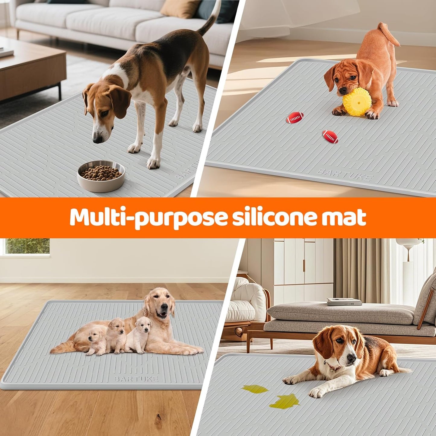 Pee Pads for Dogs, 54" x 27.5" Extra Large Reusable Silicone Mat, Washable Reusable Puppy Training Pads for Potty Training, Non-Slip, Leak-Proof, Indoor Floor Protection