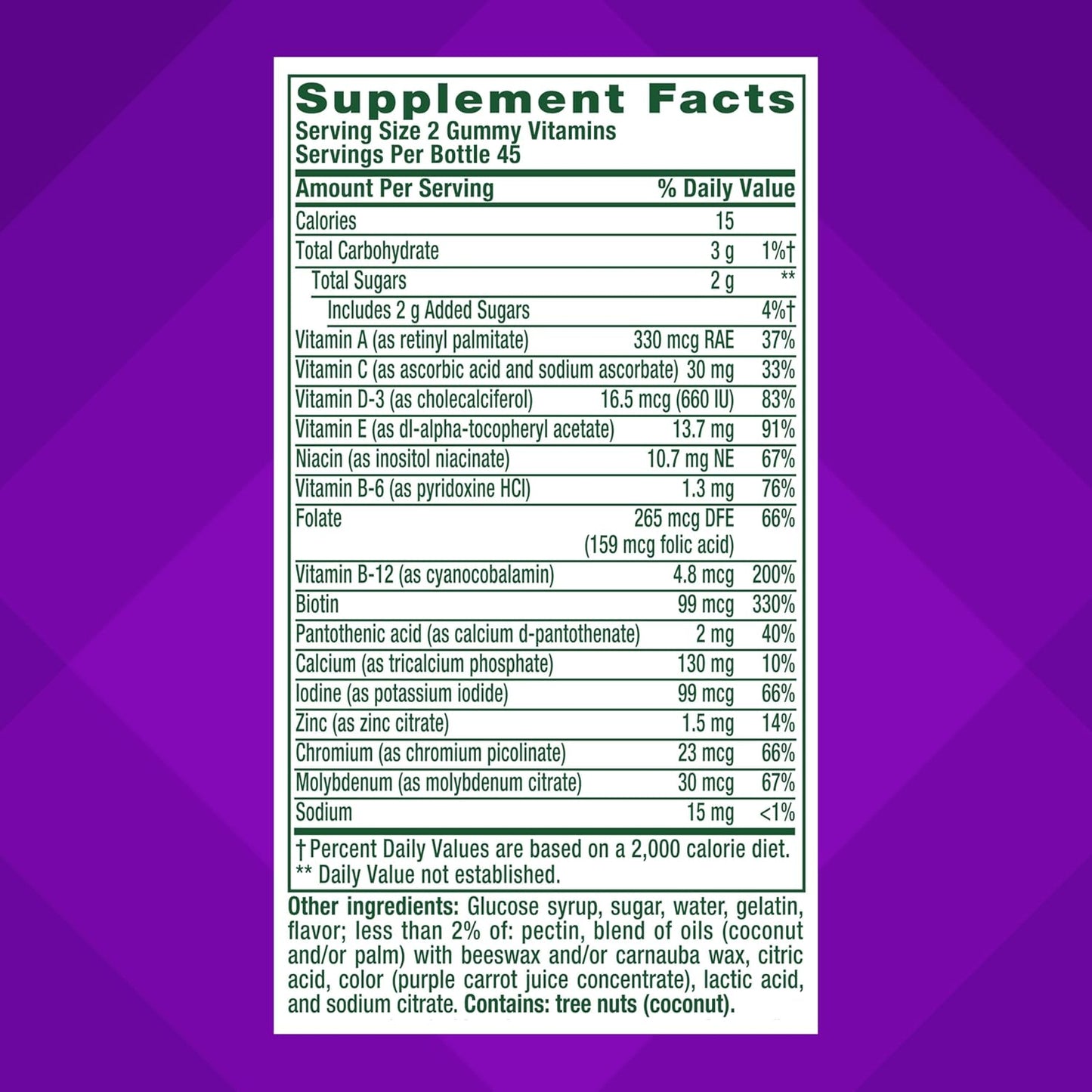 vitafusion GLP-1 Support Multivitamin, Vitamin and Mineral Blend, 15 Essential Nutrients, Citrus Berry Flavor, 90 Count, 45 Day Supply
