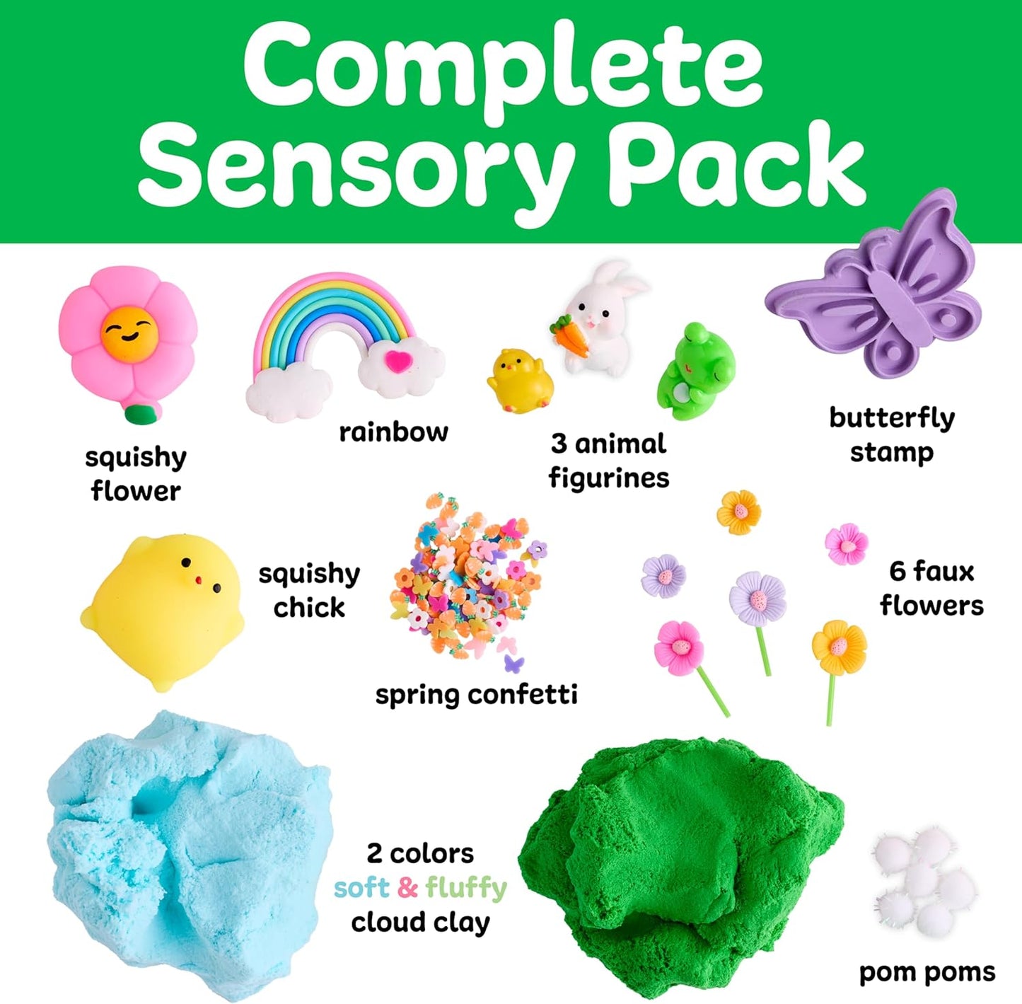 Creativity for Kids Sensory Pack: Garden Friends, Easter Basket Stuffers & Sensory Toys for Toddlers, Toddler Activities & Pretend Play Easter Crafts (Ages 3+)