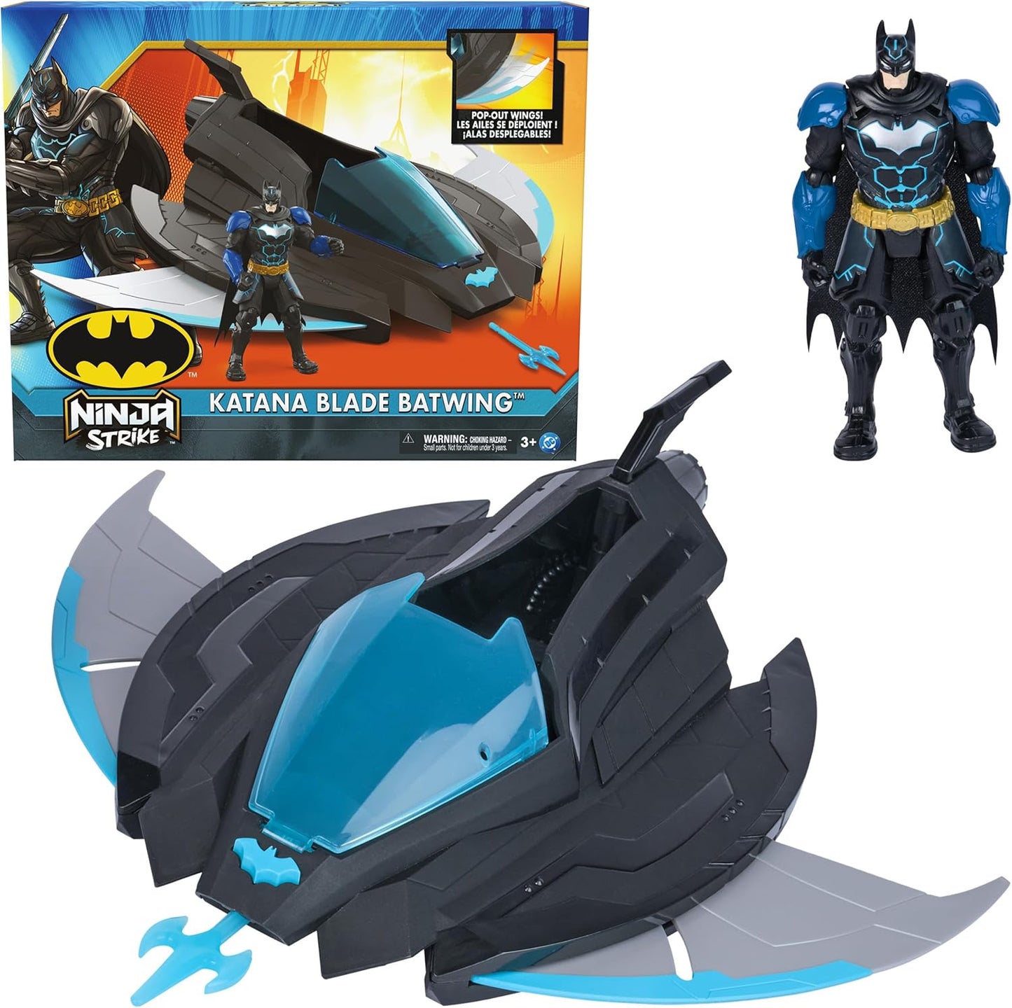 DC Comics, Batman Ninja Strike Katana Blade Batwing and 6" Action Figure, Super Hero Kids Toys for Boys and Girls Ages 3 & Up