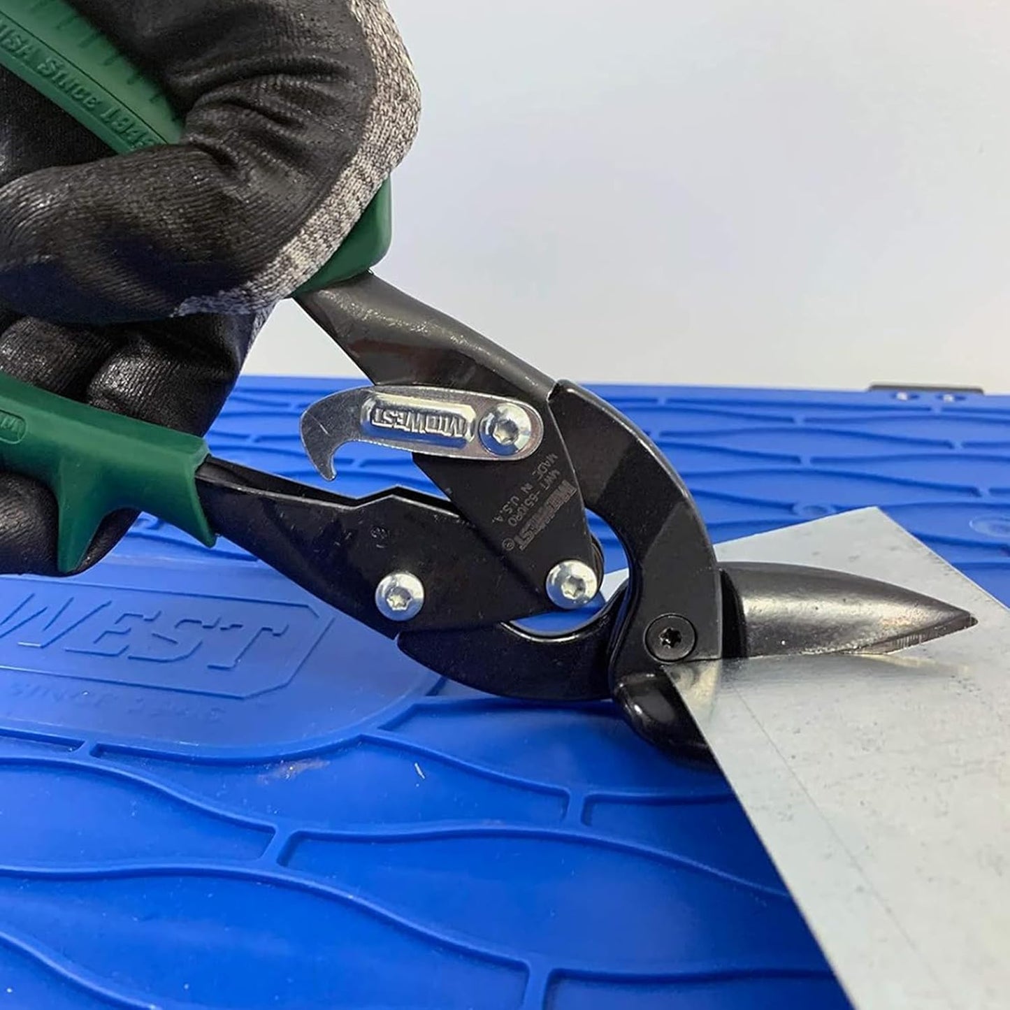 MIDWEST Blackout Series Aviation Snip - Left and Right Cut Offset Tinner Shears, Made in the USA - MWT-6510CO-NP
