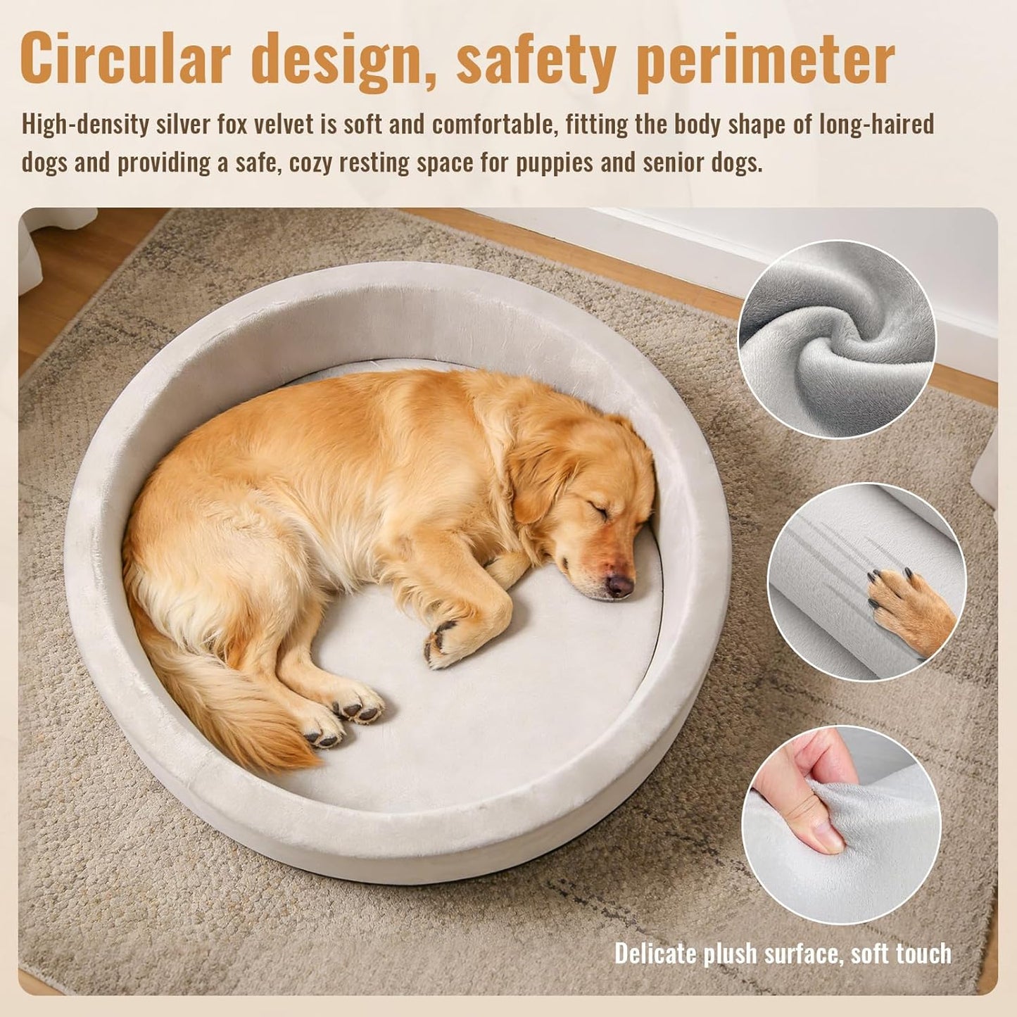 39 Inch Round Dog Bed Ball Pit, Indoor Playpen for Cats and Small Dogs, Dual Use Pet Play and Rest Area, Gray (Balls Not Included)