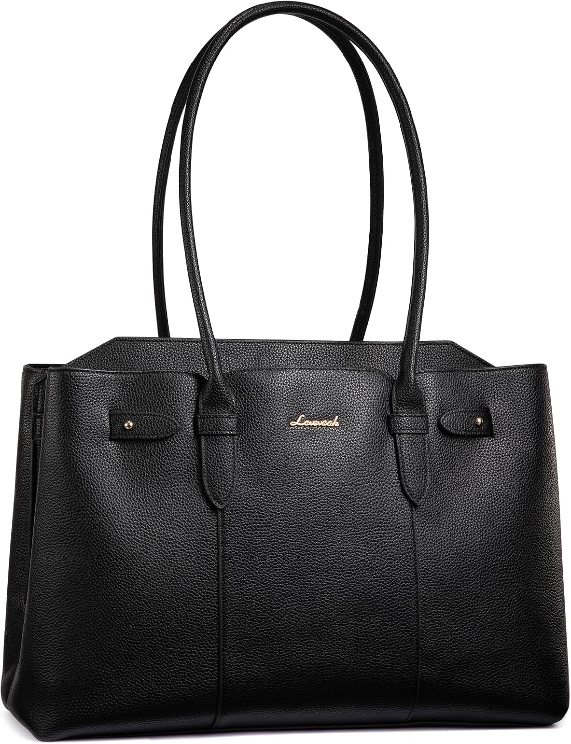 LOVEVOOK Laptop Tote Bag for Women, 15.6 Inch Waterproof Leather Computer Work Purse with Zipper for Teacher & Travel
