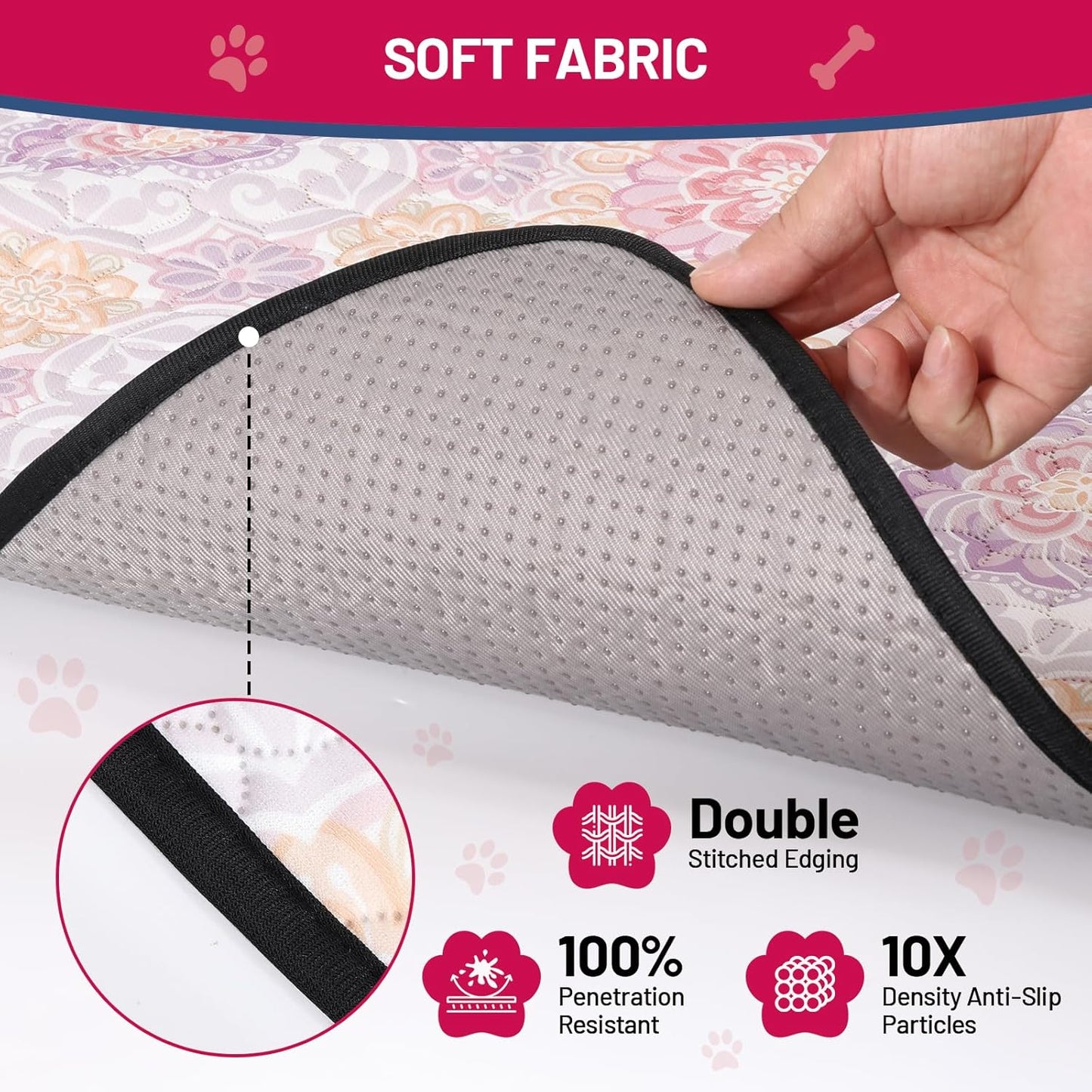 Washable Dog Pee Pads - Absorbent Reusable Puppy Training Pads, Waterproof Leak - Proof & Non - Slip for Crate Whelping Potty Training 24x18 (Pack of 2)