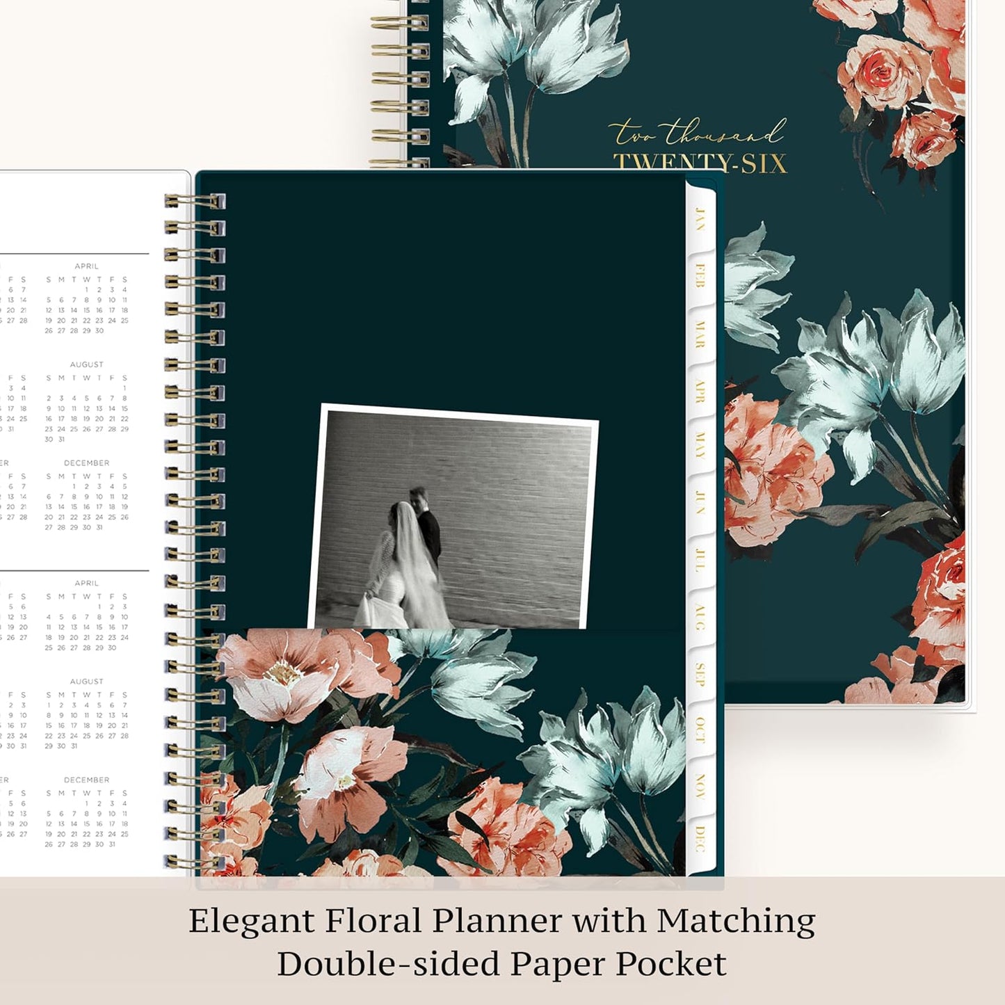 Blue Sky Life Note It 2026 Weekly and Monthly Planner Notes, January 2026 - December 2026, 5.875" x 8.625", Clear Pocket Cover, Durable Twin Wire Binding, Storage Pocket, 50 Perforated Notes Sheets, Dania Dark