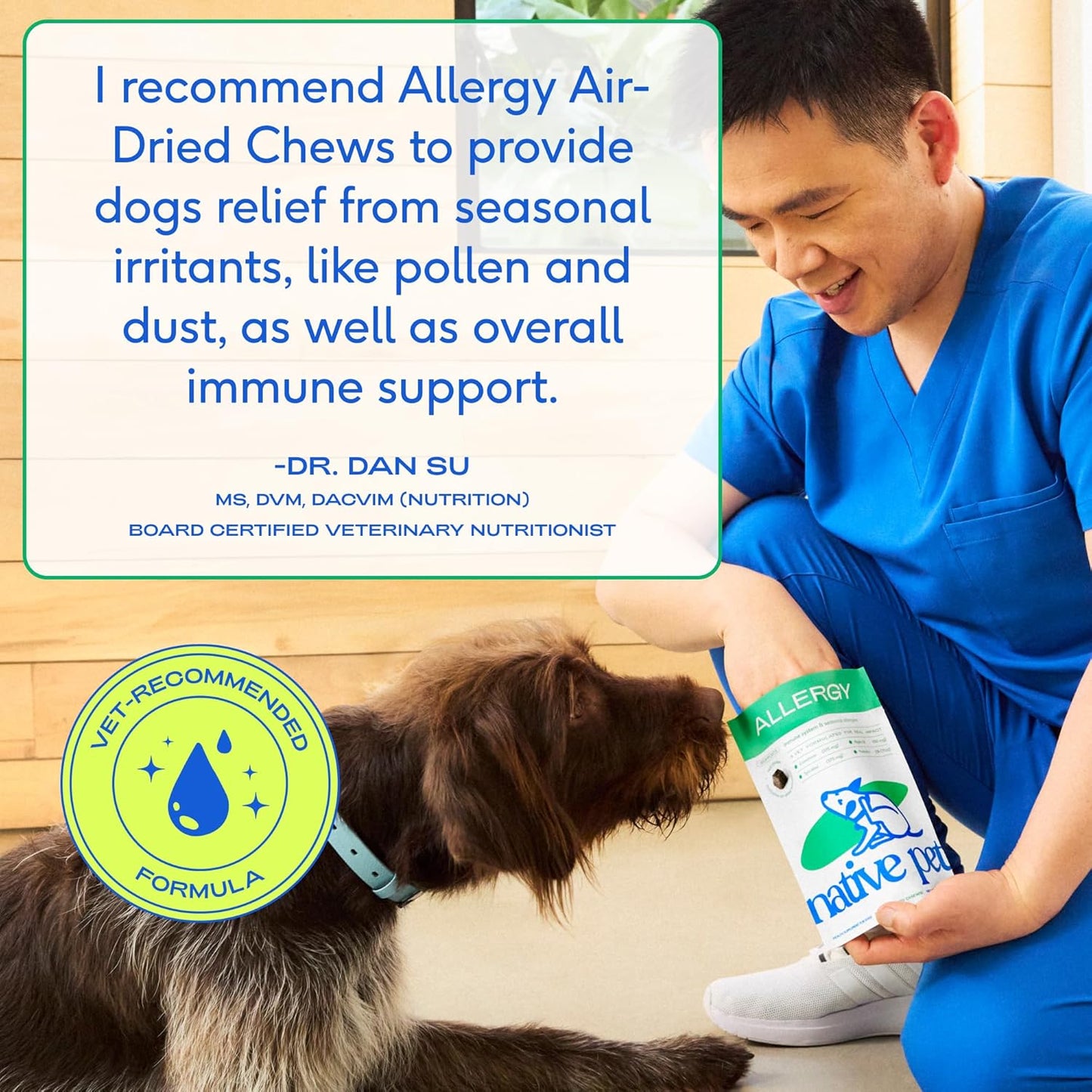 Native Pet Dog Allergy Chews - Dog Allergy Relief for XL Breeds - Supports Seasonal Itch Relief, Healthy Immune Function & Reduces Sneezing - Colostrum, Spirulina, & Probiotics - 30 Days Supply