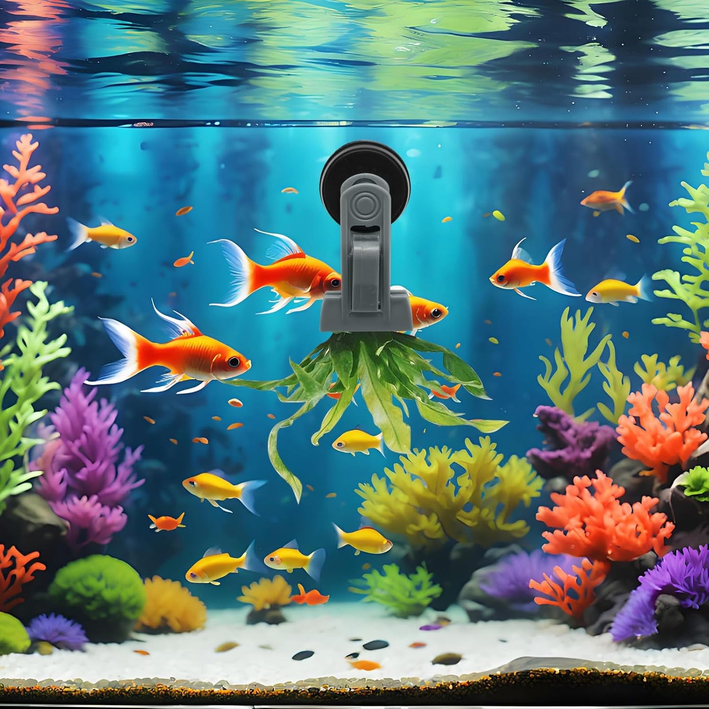 Magnetic Seaweed Feeder Clip, Saltwater Fish Aquarium Accessories Supplies Algae Magnet Seaweed Feeder Magnetic Clips,Goldfish Fish Tank Feeding Ring Suitable for Aquatic Pets