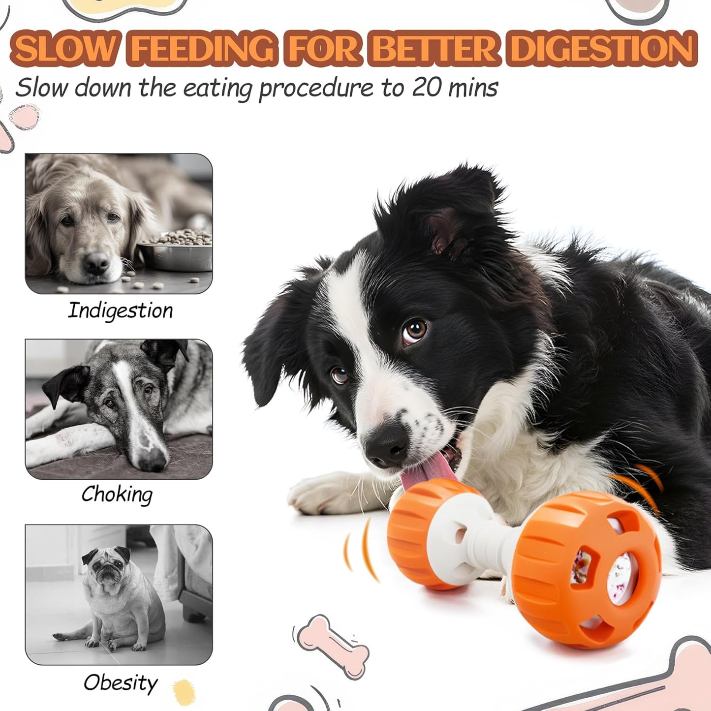 ALL FOR PAWS Dog Frozen Treat Dispenser Toy, Interactive Puzzle Slow Feeder Enrichment Chew Toy for Small to Large Dogs, Dumbbell Treat Ball with Food-Grade Silicone Tray, Reduce Boredom & Anxiety
