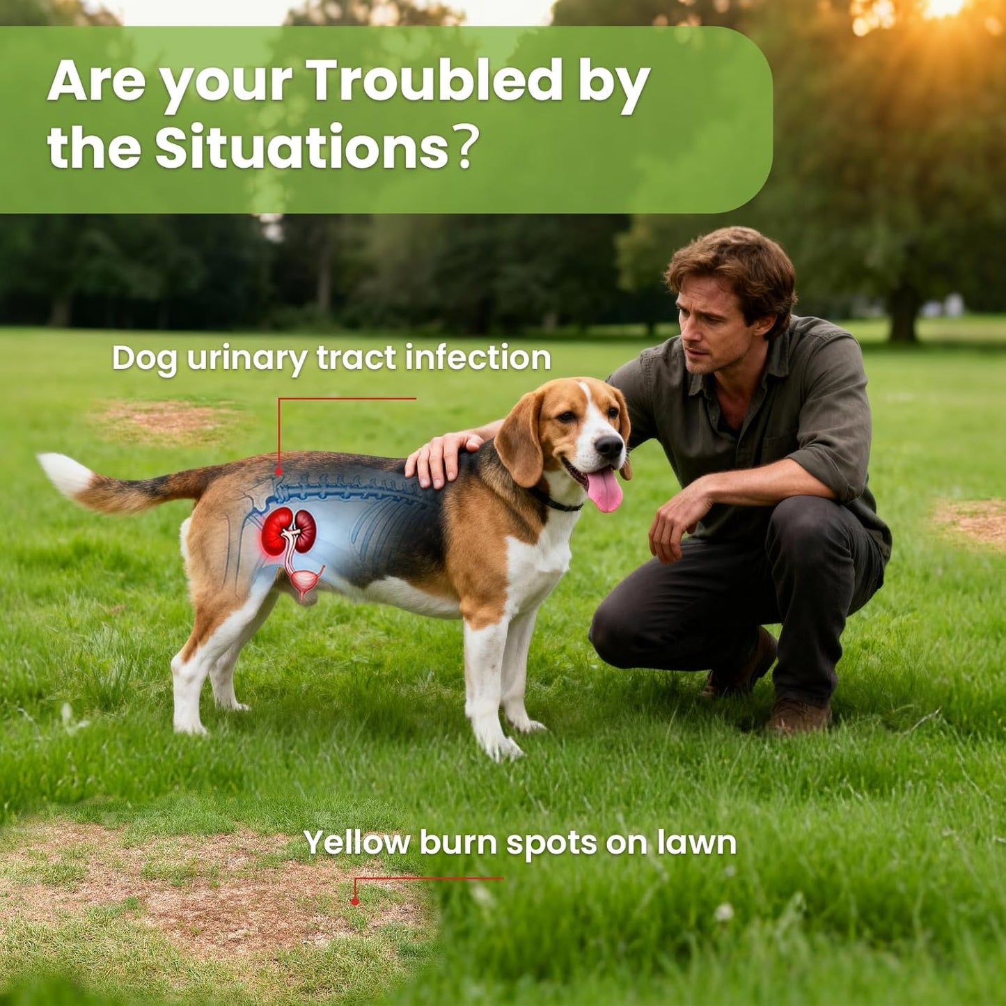 VUN Dog Urine Neutralizer for Lawn – Green Grass Dog Chews to Prevent Yellow Spots & Lawn Burn – Grass Saver Soft Chews with DL-Methionine,Cranberry&Probiotics-100 Soft Chews