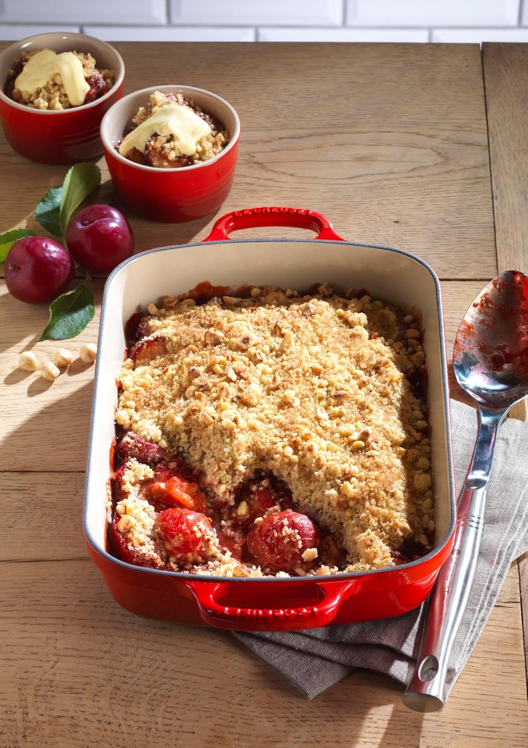 Le Creuset Enameled Cast Iron Signature Rectangular Roaster, 5.25 qt. (9.8" x 13"), Cerise