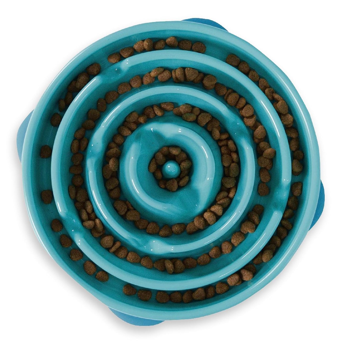 Outward Hound Fun Feeder Dog Bowl Slow Feeder, Large/Regular & Medium/Mini, Turquoise