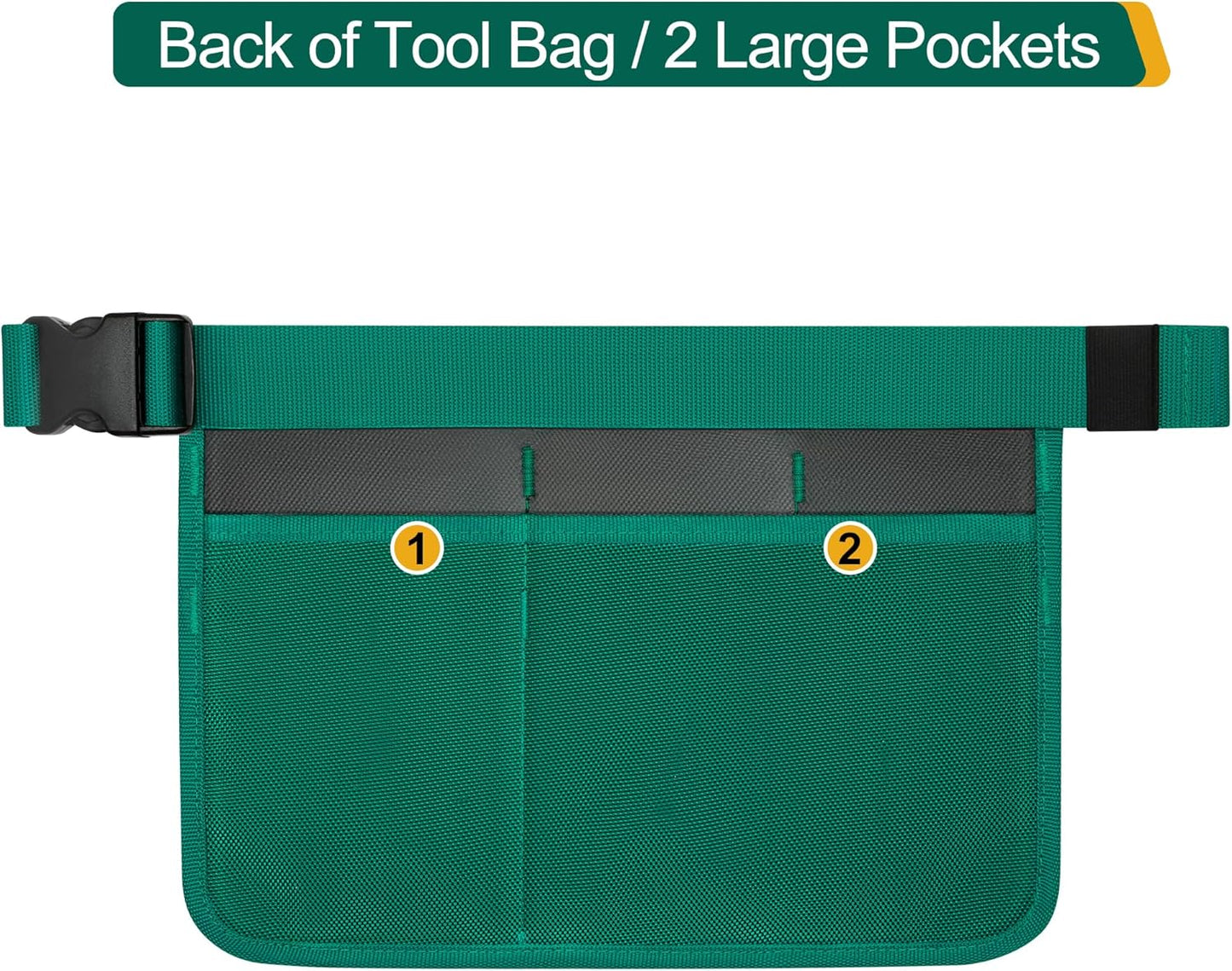 Garden Apron for Women, Adjustable Tool Belt with 8 Pockets - Heavy Duty Oxford Work Belt for Gardening, Construction (Green)