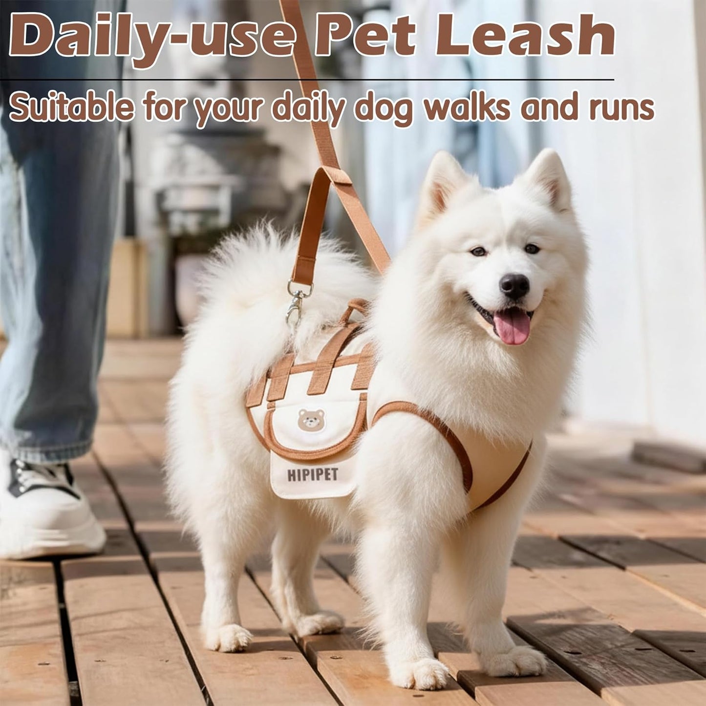 Dog Sling Backpack Carriers - Adjustable Pet Lift Harness Gear, Breathable Dogs Carrying Lifting with Traction Leash Shoulder Straps and Treat Bag for Walking Hiking Travel (XL, 18-23lbs)