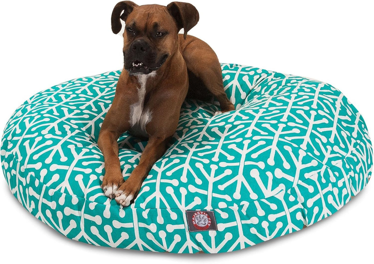 Orange Aruba Large Round Indoor Outdoor Pet Dog Bed With Removable Washable Cover By Majestic Pet Products