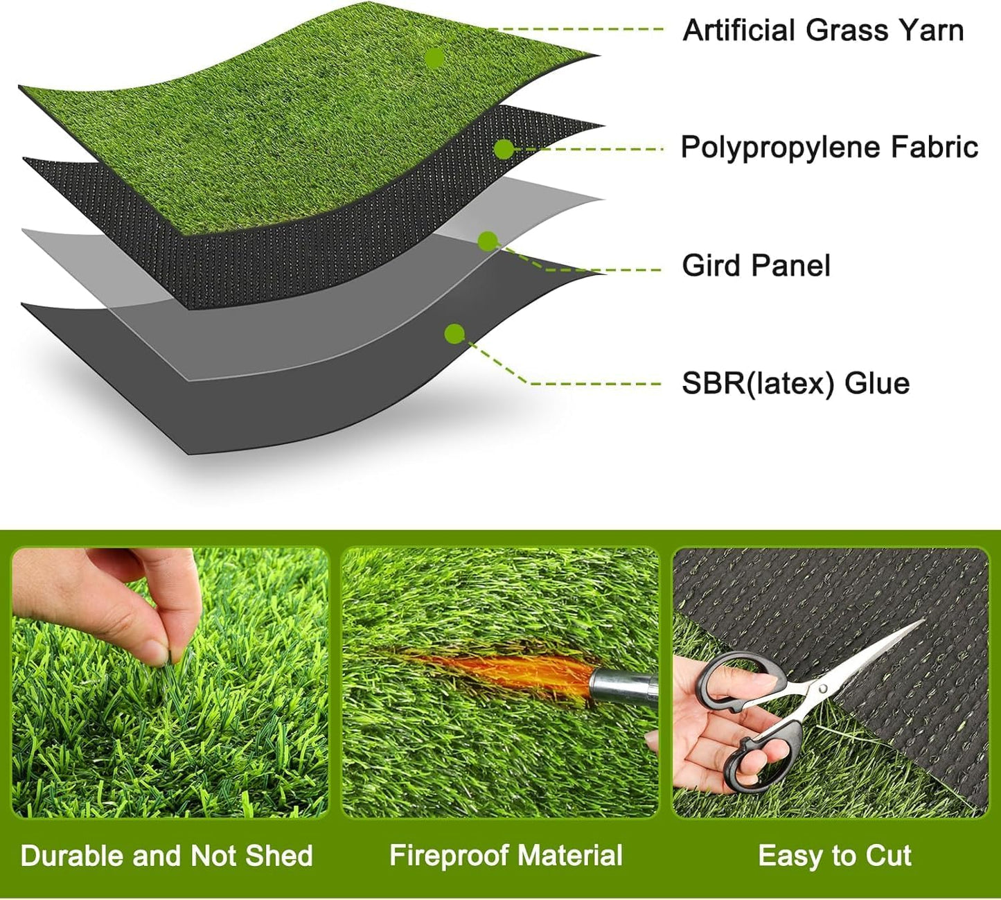 2 Pack 26"x30" Dog Grass Pee Pads, Reusable Artificial Grass Turf Rug for Puppy & Cats, Washable Fake Grass Mat Dog Pee Pad Replacement Outdoor Indoor Potty Training Pads with Drainage Holes