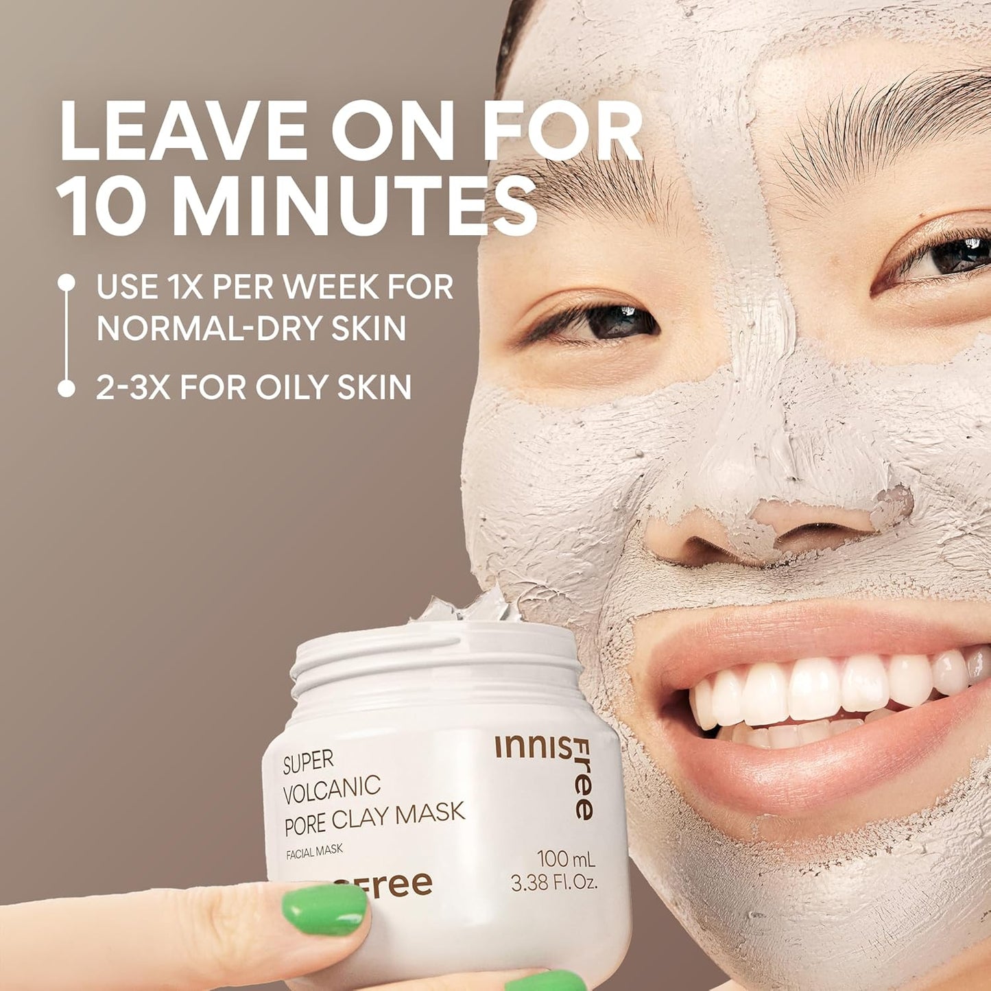 Innisfree Super Volcanic Clay Masks - Pore & Sebum Clay Mask for Oily Skin, Dual Mask for Normal to Dry Skin, Available in Limited Edition & Gift Sets