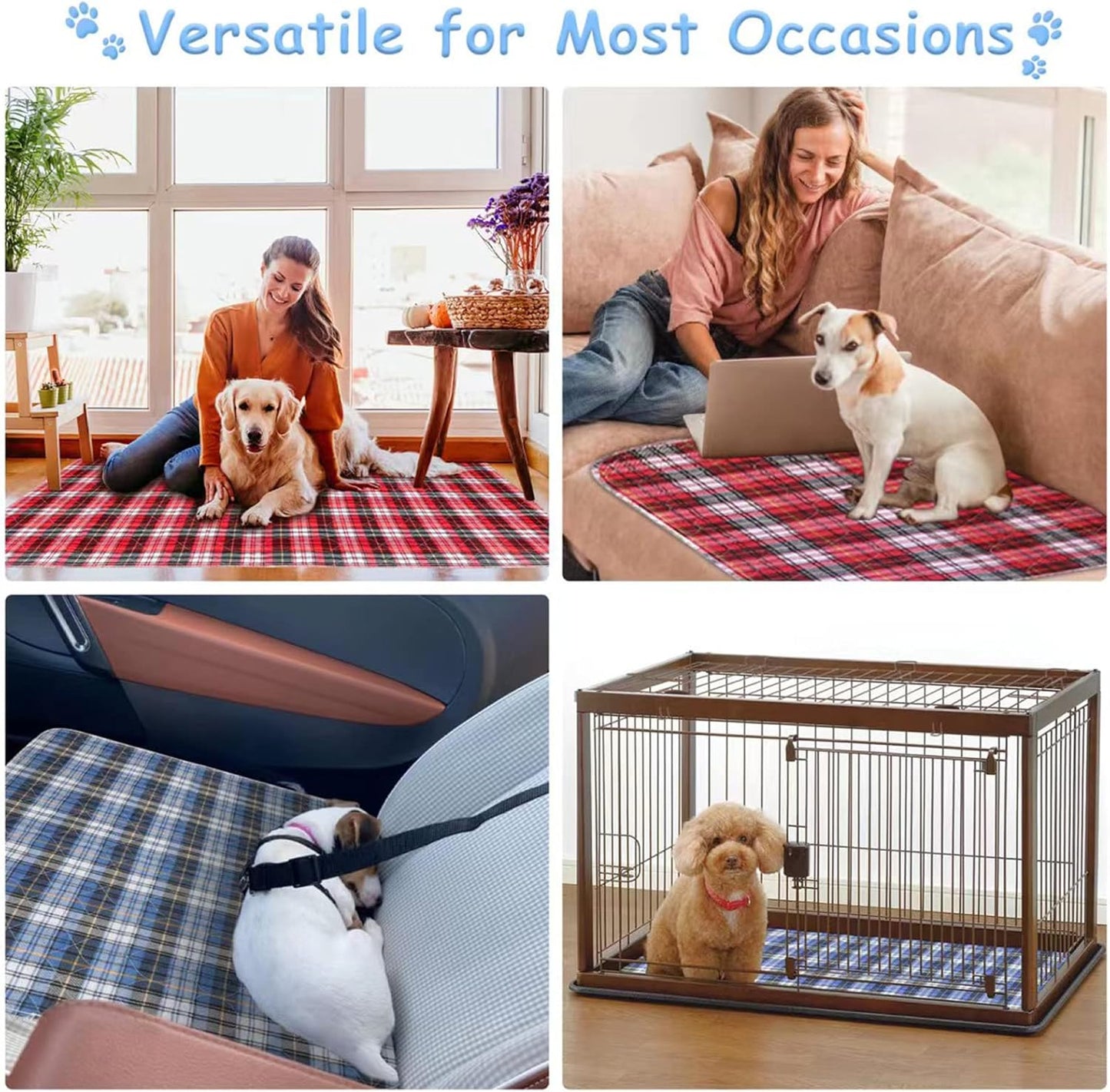Washable Pee Pads for Small Animal,Waterproof Reusable Puppy Potty Training Pads, Anti Slip Whelping Pads Super Absorbent Cage Liners for Ferrets, Hamsters, Rabbits & All Small Animals (M)