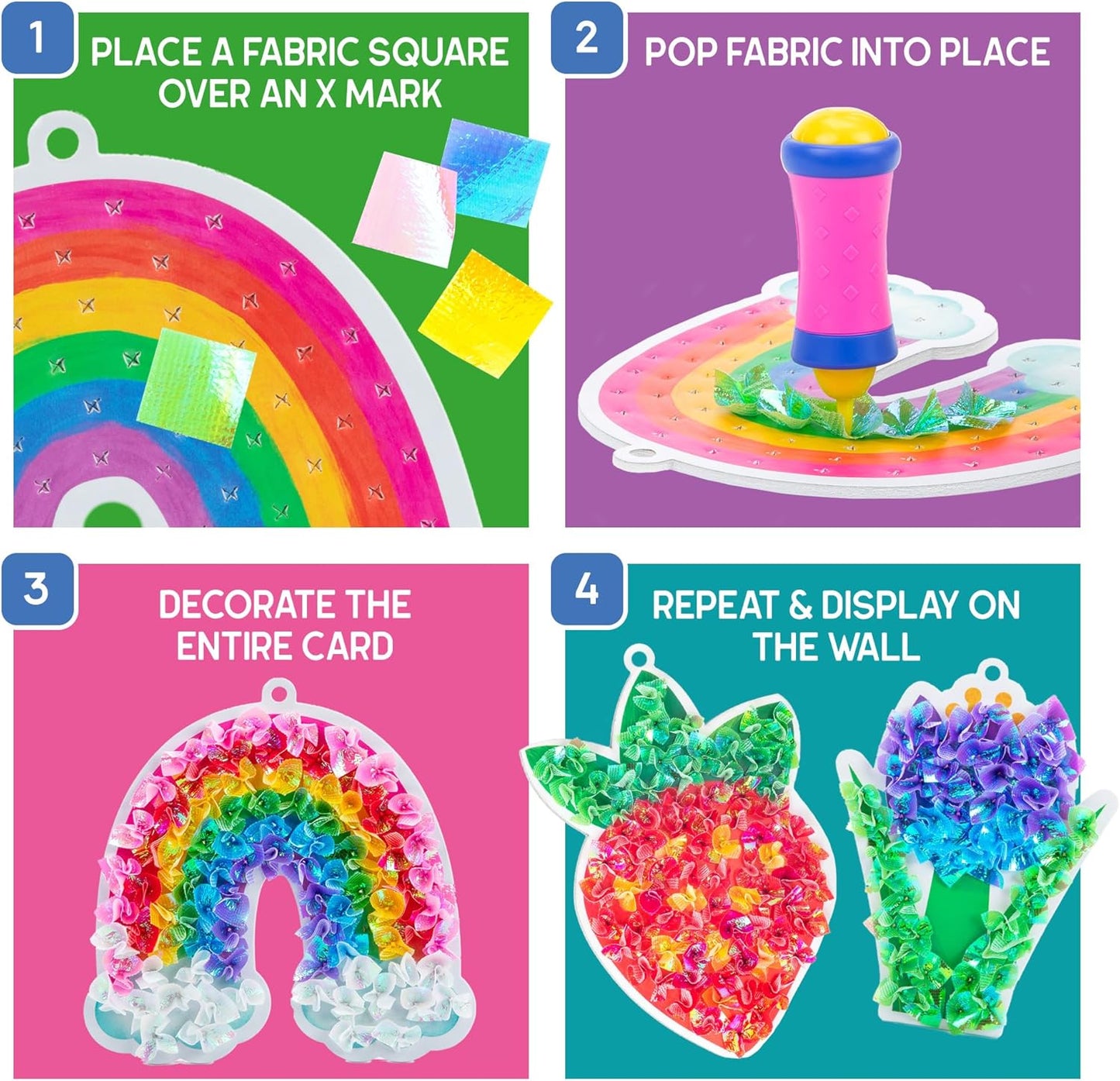 Educational Insights Tufting Kit - Arts and Crafts for Kids Ages 4-8, Poke in Art Kits for Girls and Boys, DIY Toddler Craft Sets, Poke-in Fabric Supplies, Mess-Free Kids Activity Kit Ideas