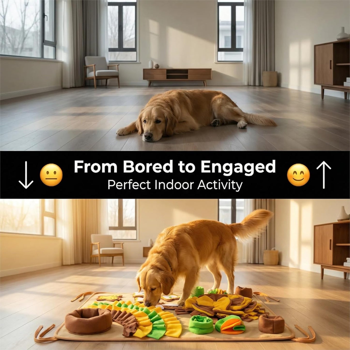 Sniffing Mat for Dogs,Pet Snuffle Mat,Nosework Feeding Mat Slow Feeder,Educational Food Storage Toys,Puppy Interactive Puzzle Food Mat,Food Storage Mat for Self-Entertainment,Easy to Clean, Durable
