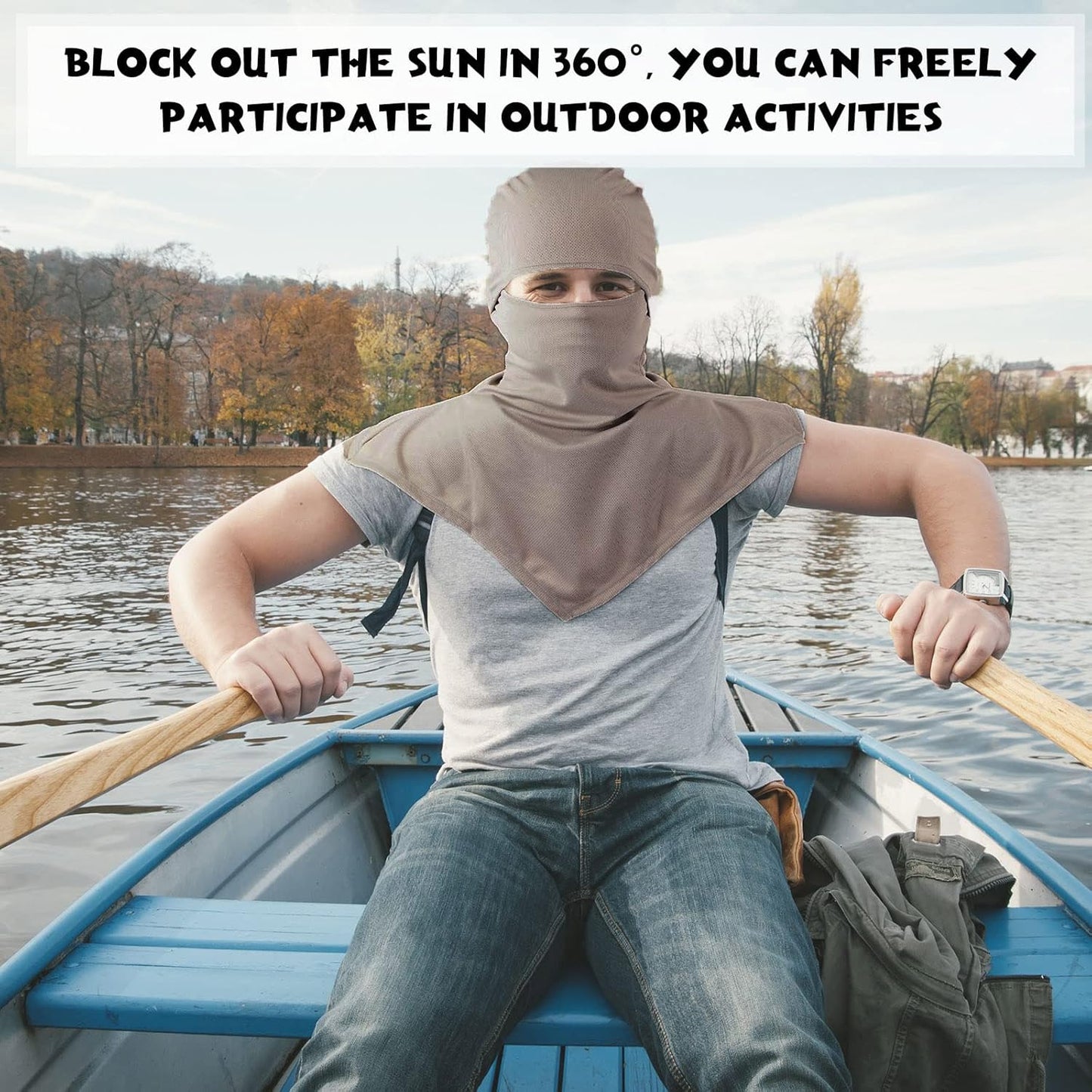 Syhood 6 Pieces Balaclava Face Cover Breathable Long Neck Covers Summer Neck Protector for Men Sun Protection