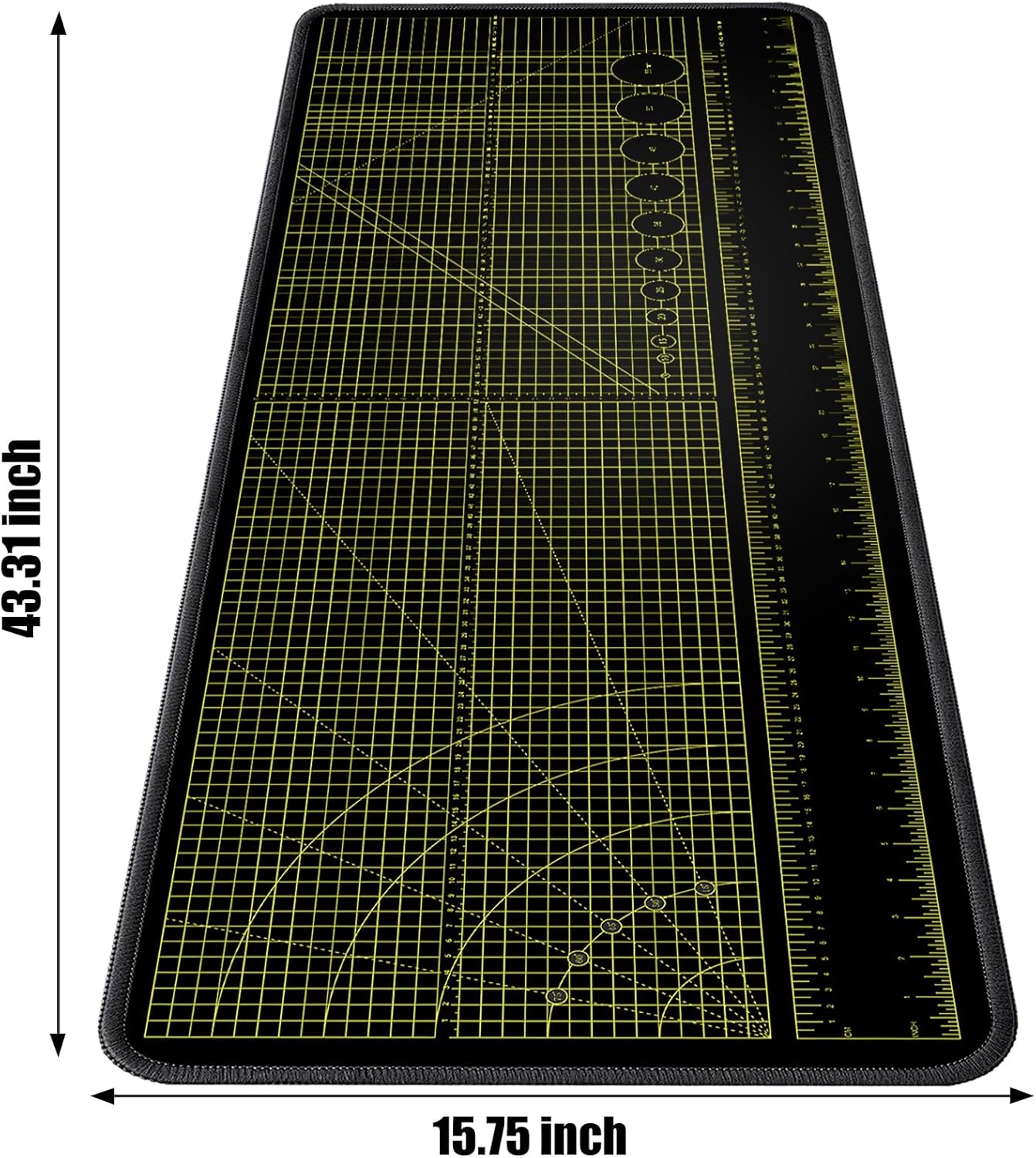 ‌2F22E Premium Portable Workbench Mat 43.31"x15.75" Inch - Non-Slip Dual Measuring Scales & Angle Guides - Durable Table Protector for Workshops, Crafts & DIY