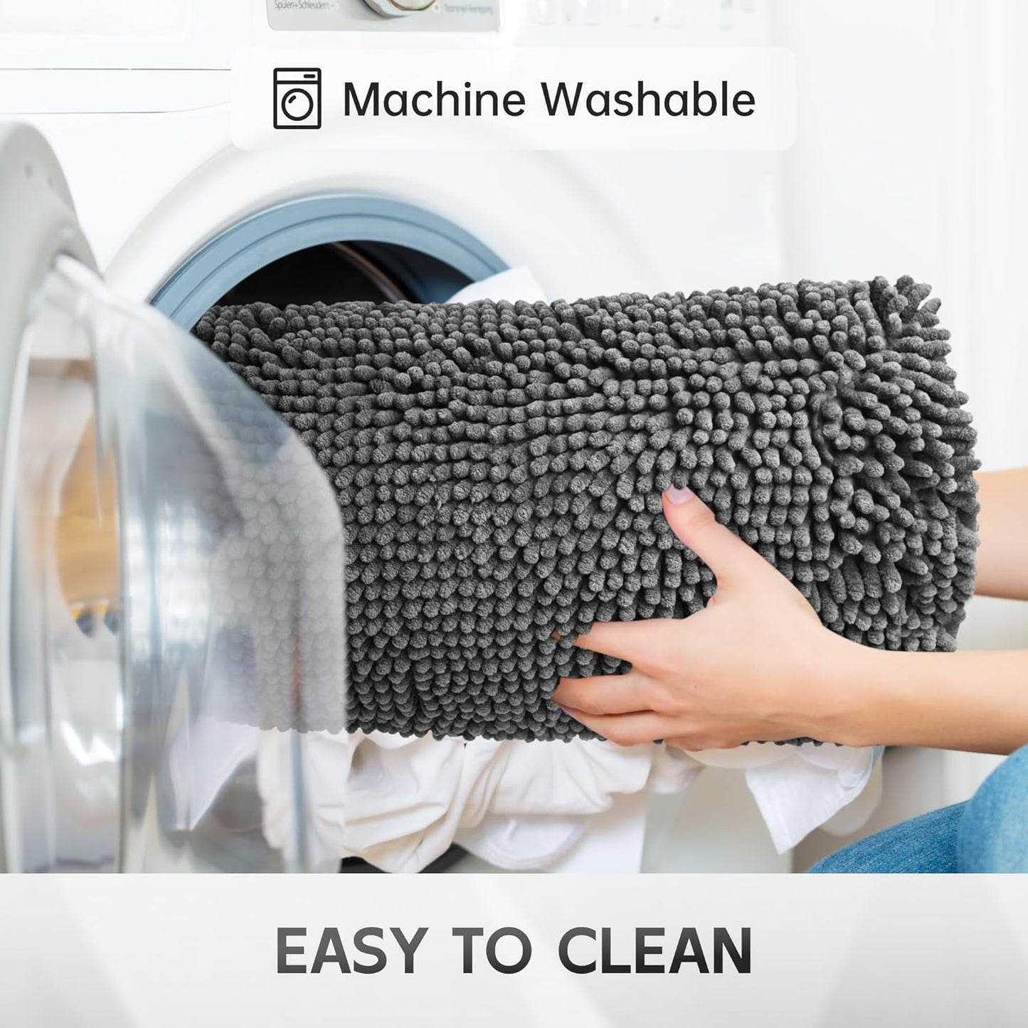 Ultra Absorbent Dog Door Mat for Muddy Paws, 72" x 36" Chenille Mud Mat for Dogs, Quick Dry, Trap Dirt Non-Slip Machine Washable Entry Rug for Indoor Outdoor Entrance, Dark Grey