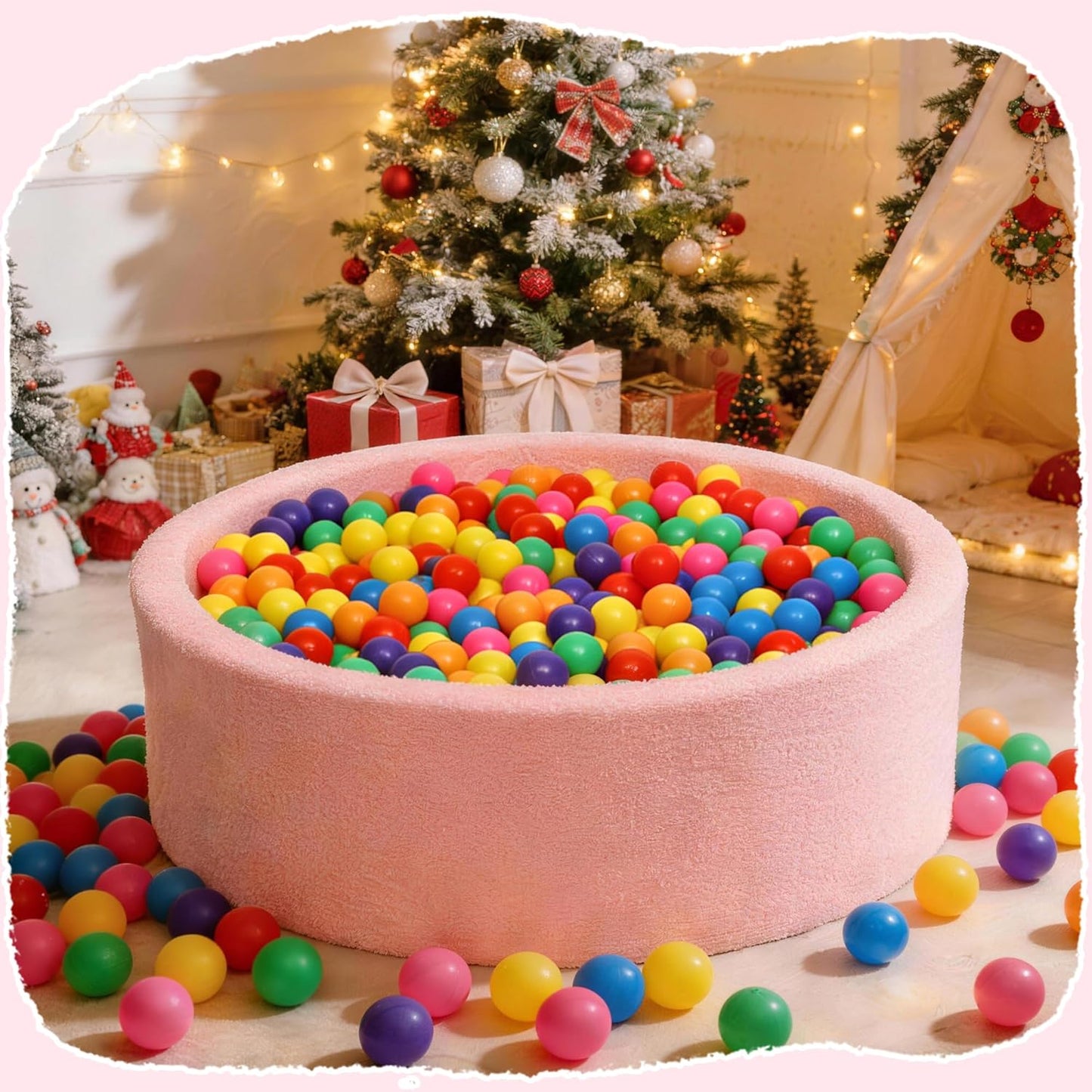Vanland Ball Pit Balls for Baby and Toddler Phthalate Free BPA Free Crush Proof Plastic - Multicolored Pit Balls in Reusable Play Toys for Kids with Storage Bag