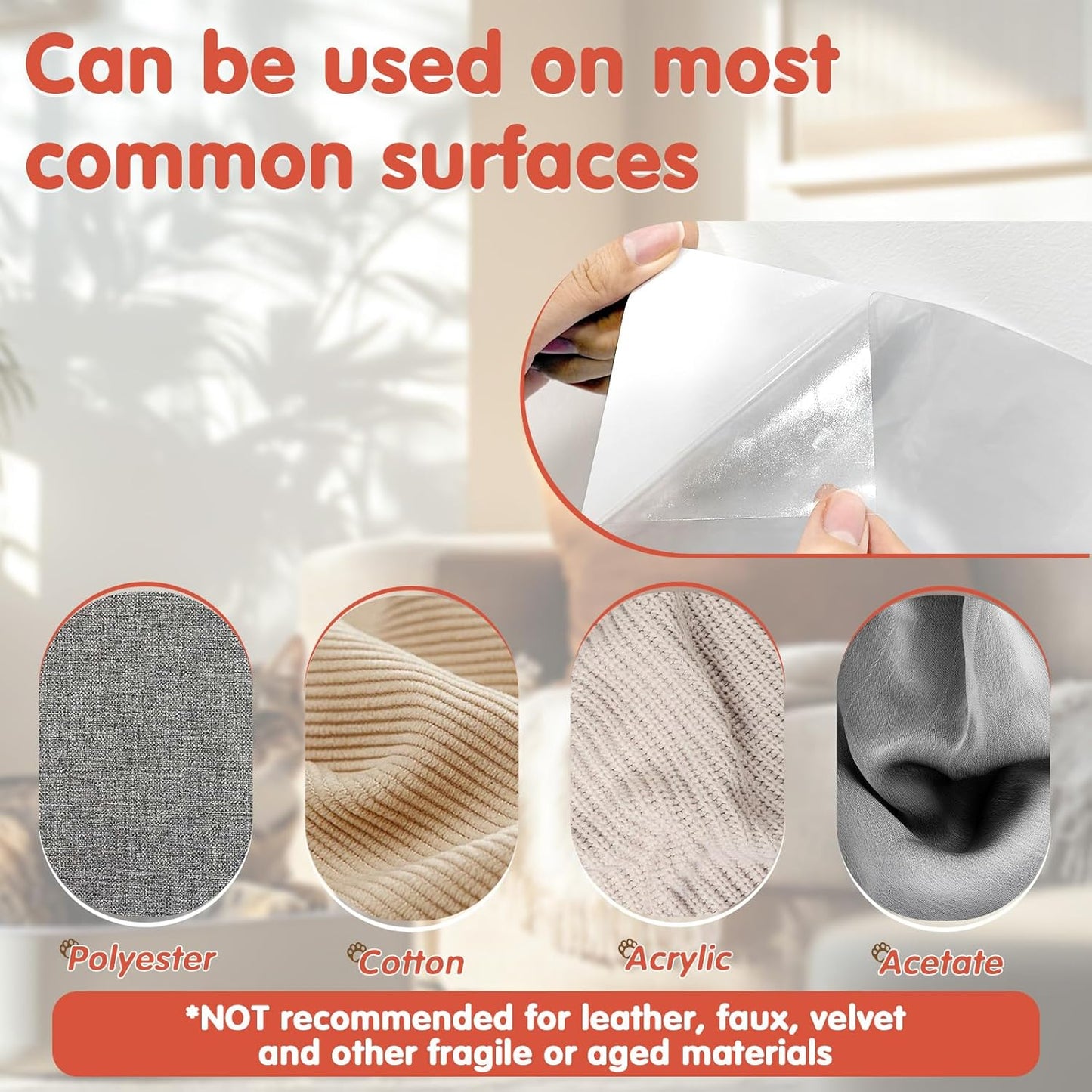 18 PCS Large Cat Scratch Furniture Protector, Transparent Couch Protector from Cat Claws, Single-Sided Self Adhesive Anti Pet Deterrent Sofa Cover, 17IN