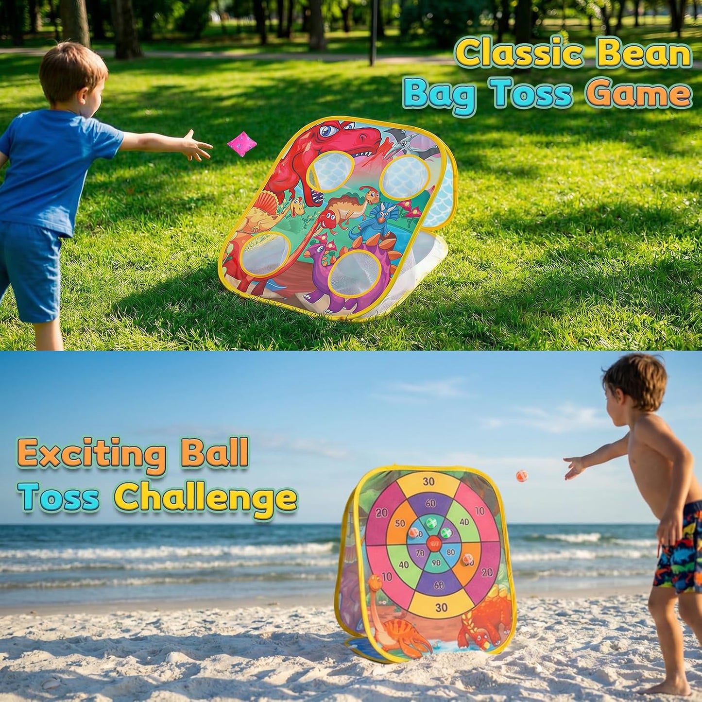 Bean Bag Toss Game for Kids - Cornhole Board Outdoor Toys for Toddlers -Party Activities Carnival Outside Yard Backyard Beach Lawn Games Toy for Kid Boys Girls Age 3 4 5 6 7 8 Year Old Birthday Gifts