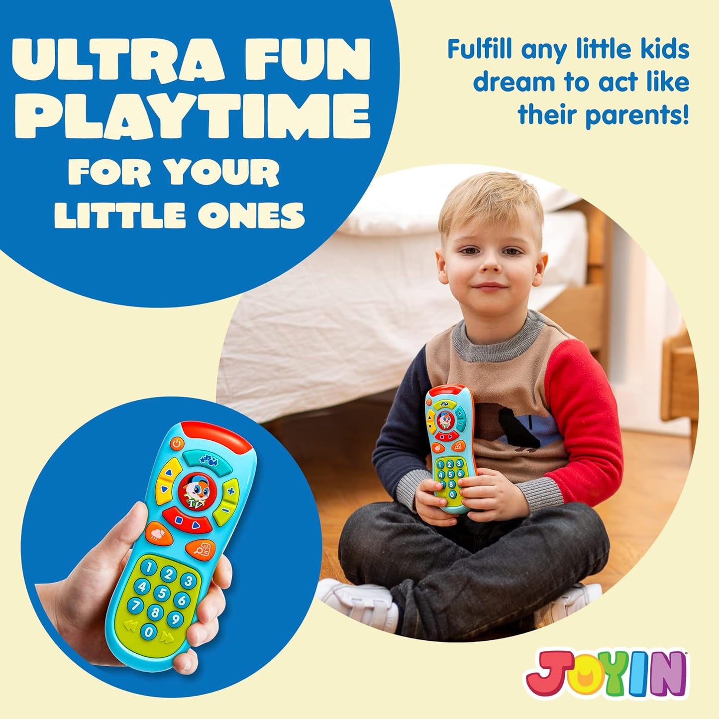 JOYIN Baby Learning Phone and Remote Toy for Toddler, Fun Smartphone Toys with Music for Infants, Boys or Girls, Holiday Stocking Stuffers, Kids Birthday Gift, Easter Basket Stuffers