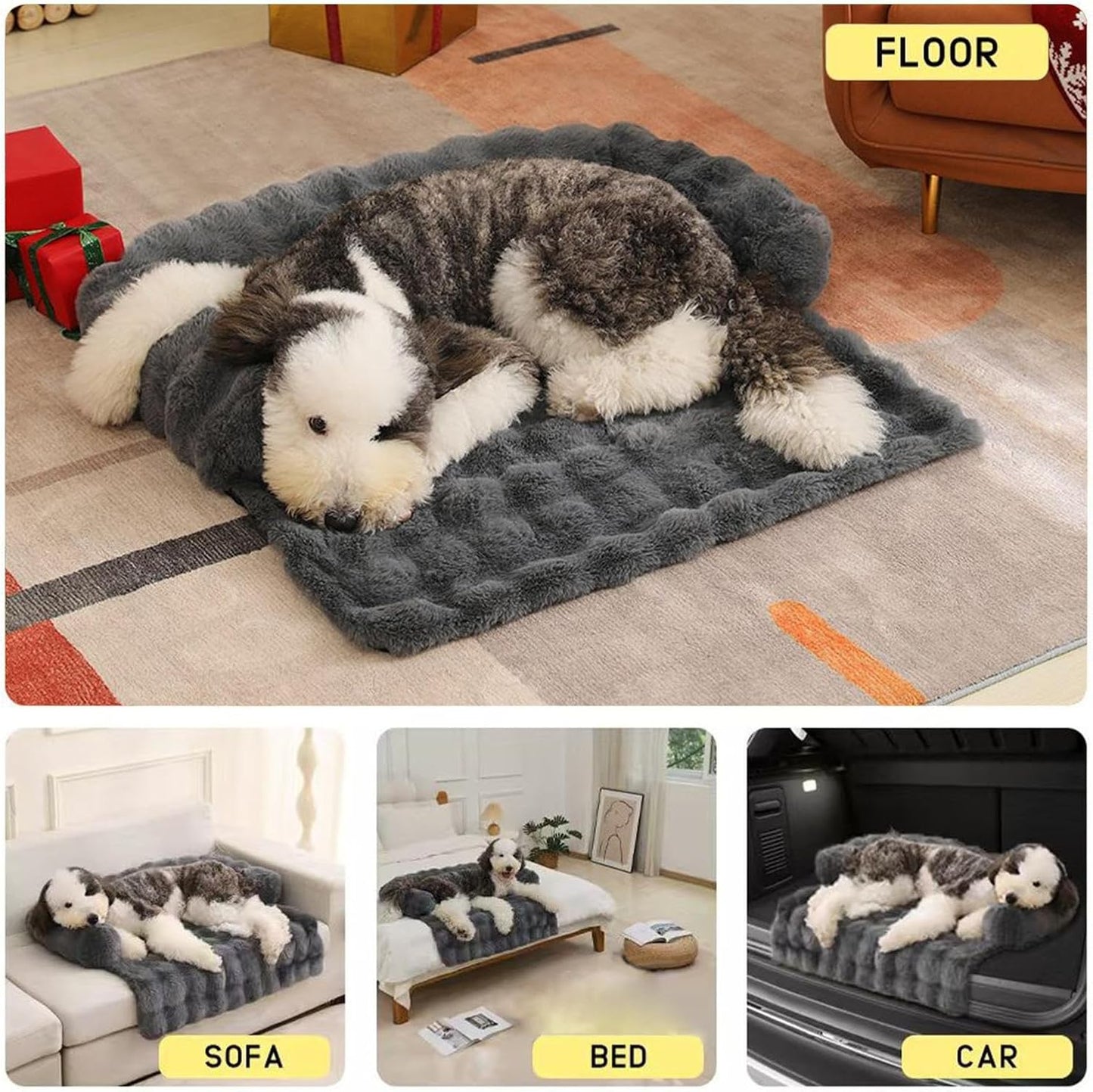 Pet Couch Bed, Plush Sofa Cover with Washable Removable Mat for Bedroom, Apartment, Living Room, Indoor Relaxation, Nighttime Sleep, Daily Rest, Play Area