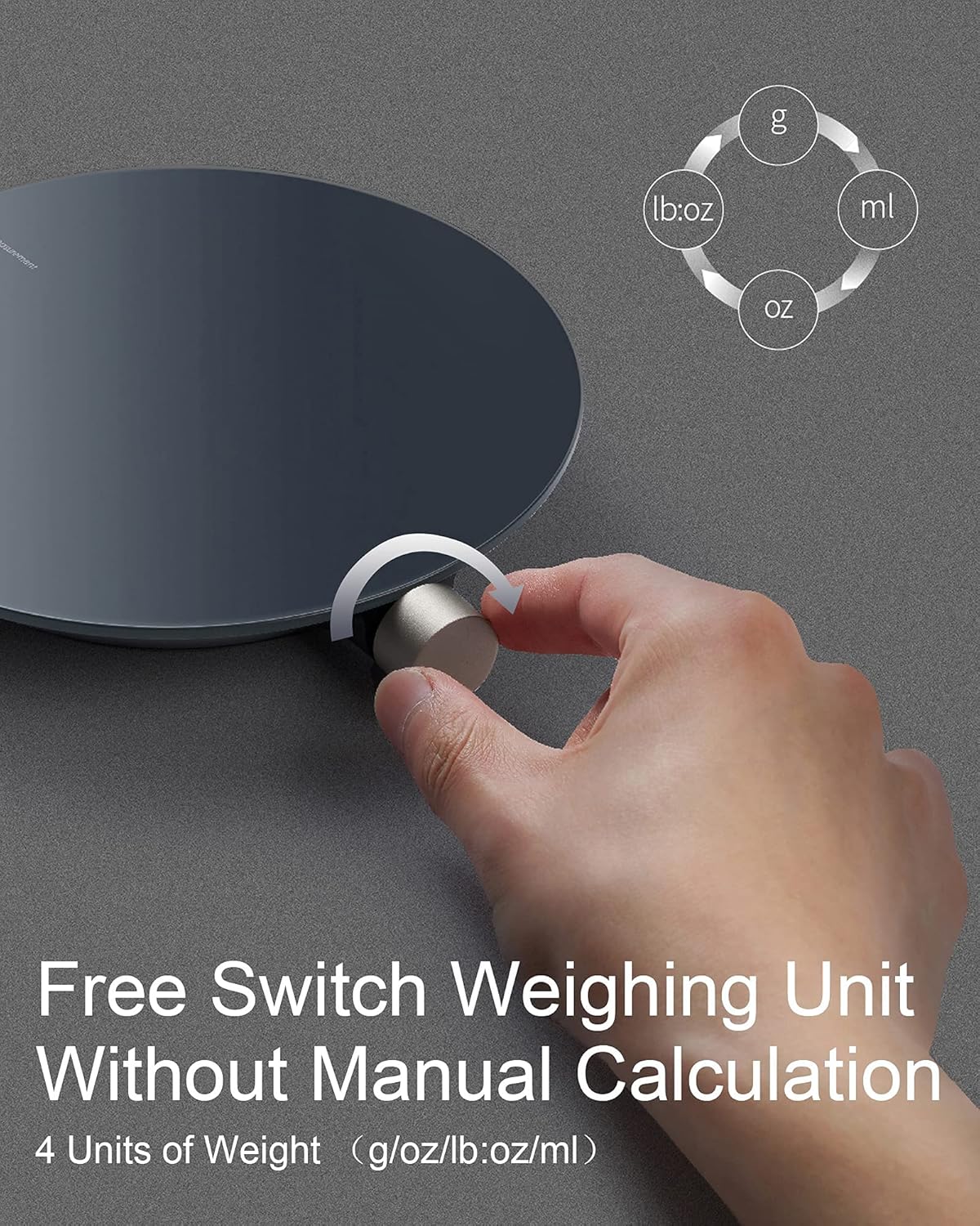 HOTO Smart Food Scale, Kitchen Scale, Food Scales Digital Weight Grams and Oz, Coffee Scale, Kitchen Scale with 0.1g High Precise Sensor, Measures in 4 Units (g/ml/oz/lb: oz)，Batteries Not Included