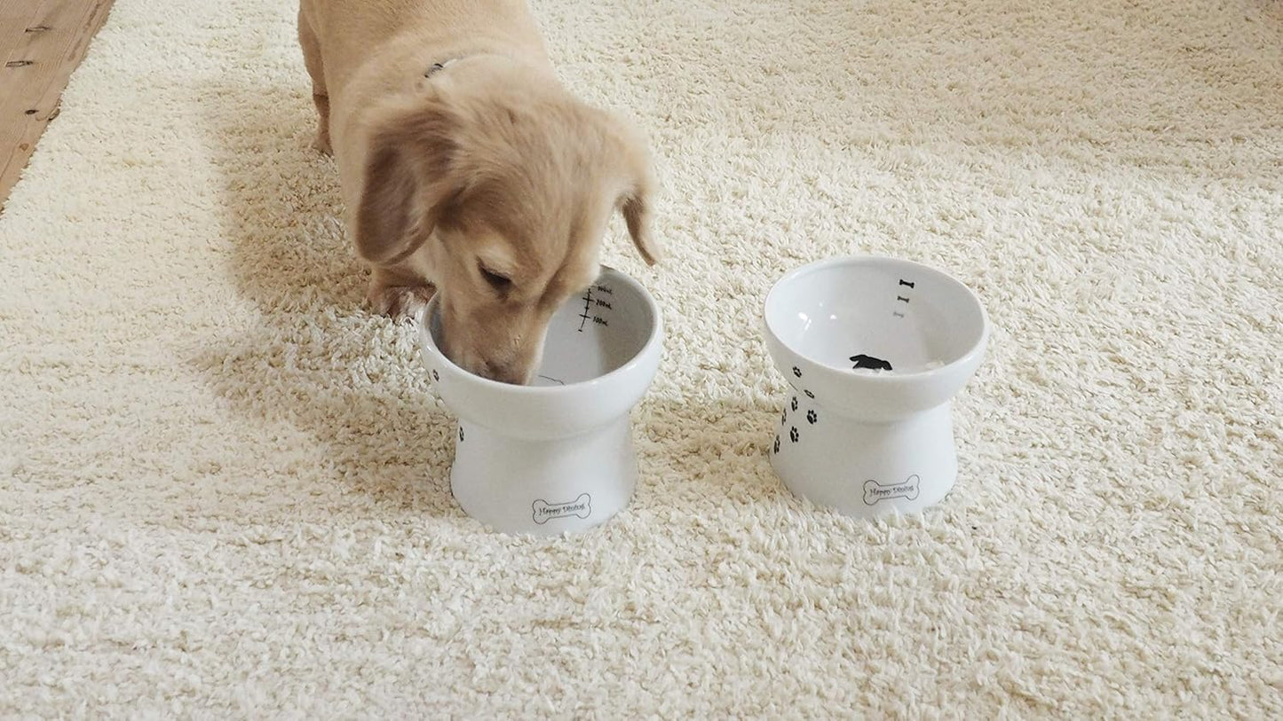 Necoichi Raised Dog Water Bowl, Elevated, for dogs and cats, pets feeding feeder Non-slip for small dogs Dishwasher and Microwave Safe, No.1 Seller in Japan! (Dog, Water Bowl)