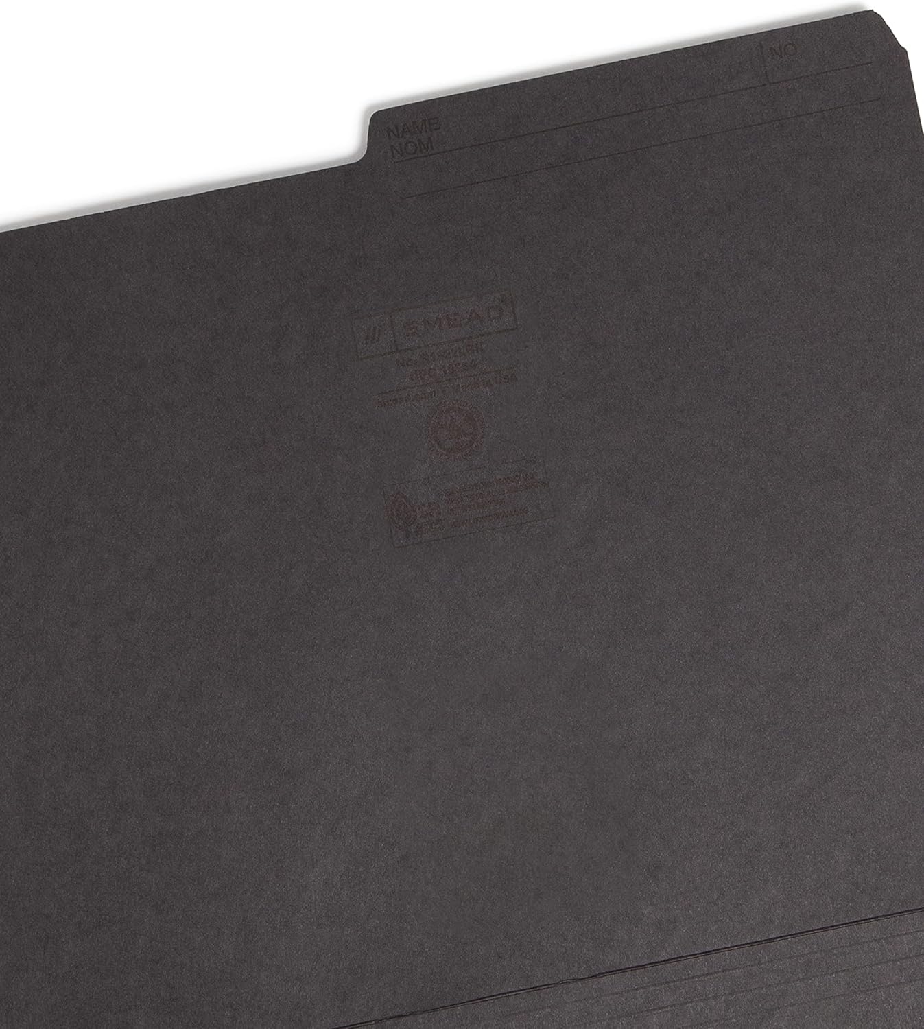 Smead Reversible File Folder, 1/2-Cut Printed Tab, Letter Size, Black, 100 per Box (10364)