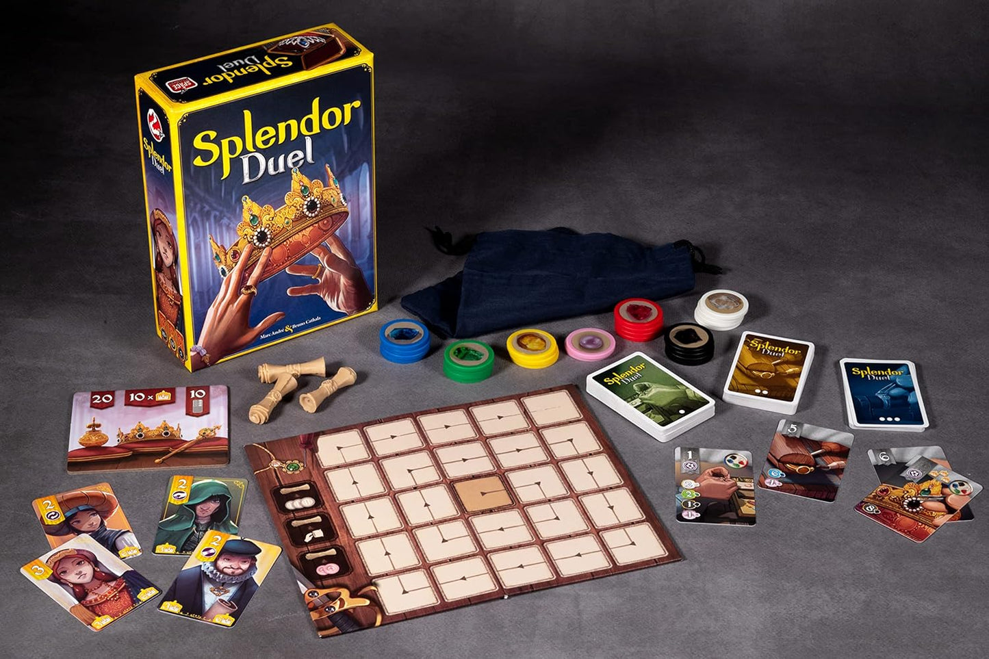 Splendor Duel Board Game - Two-Player Strategy Game for Intense Gem Collecting Battles - Fun Family Game for Kids and Adults, Ages 10+, 2 Players, 30 Minute Playtime, Made by Space Cowboys