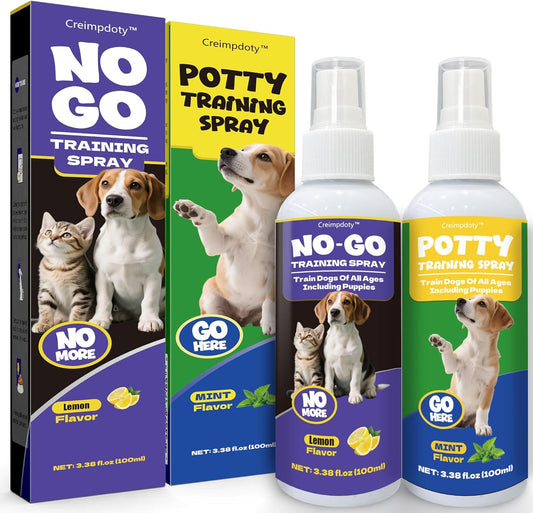 Dog Potty Training Spray Set, Dog Pee Spray, Indoor & Outdoor Potty Training for Dogs & Puppies, Stops Urination & Marking, Puppy Essentials (3.38 fl oz, 2-Pack)