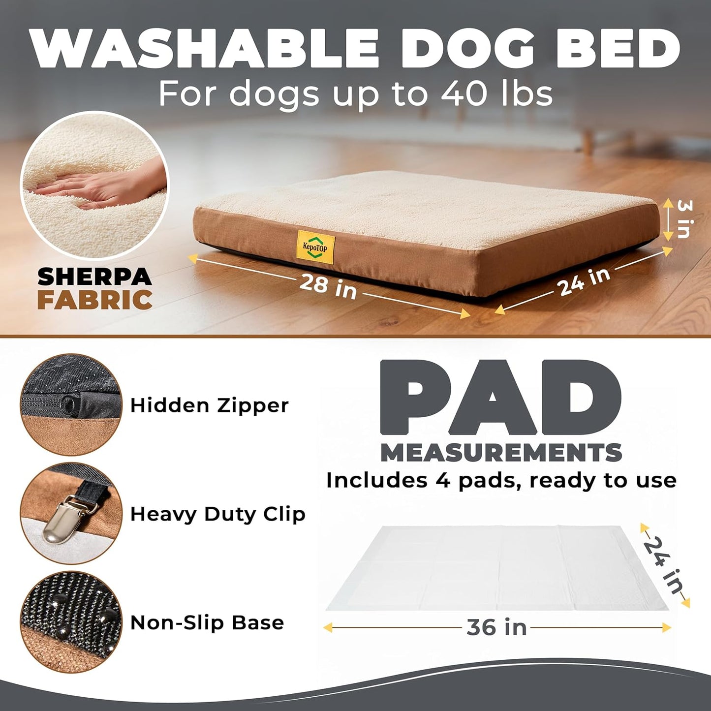 Medium Dog Bed Orthopedic | Cama para Perros | Crate Dog Bed Washable | pet beds for Medium Dogs | Puppy beds | Camas para Perros | Pet BeDs for Small Dogs | Dimensions: 28 x 24 x 3 Inches