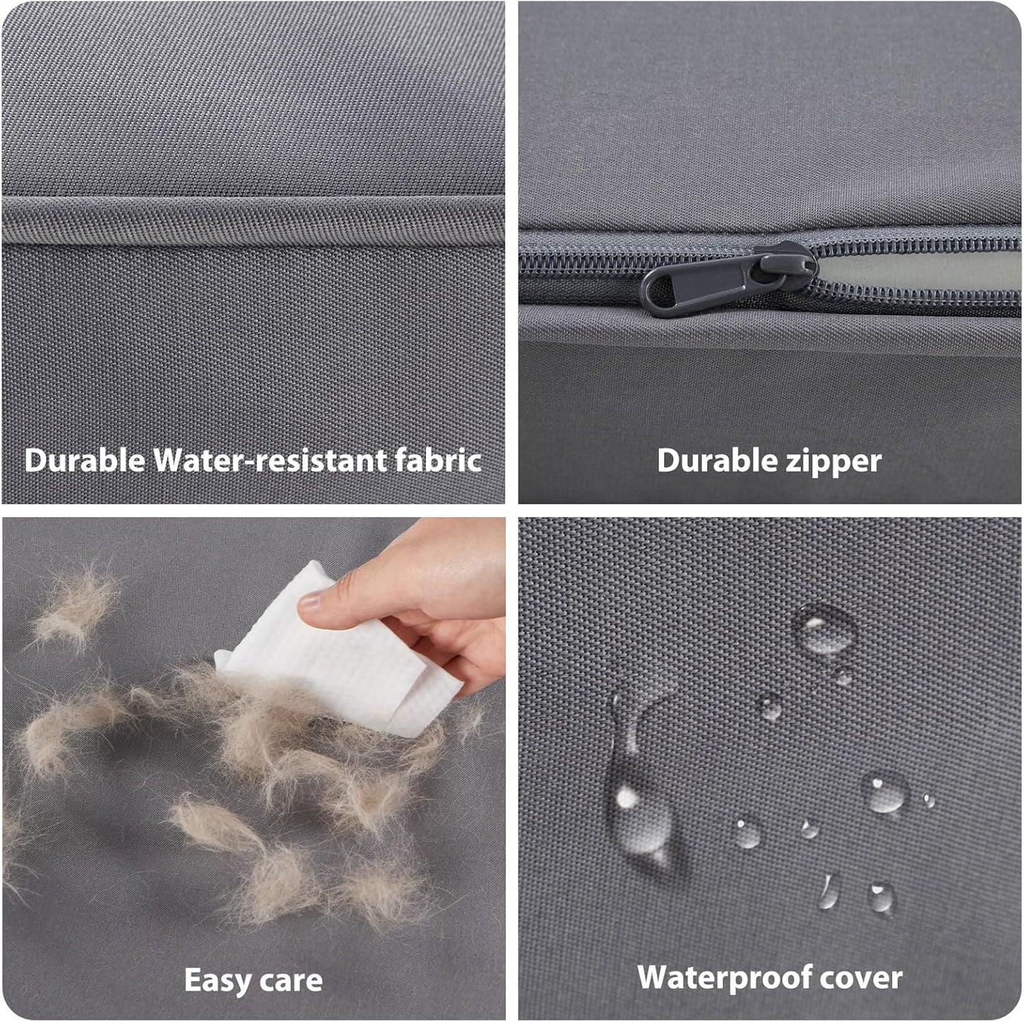 BFPETHOME Outdoor Dog Beds for Large Dogs, Waterproof Dog Bed for Medium, Large, Extra Large Dogs, Orthopedic Pet Bed with Removable Washable Cover, Egg Crate Foam Pet Bed Mat. (36 x 27 in, Grey)