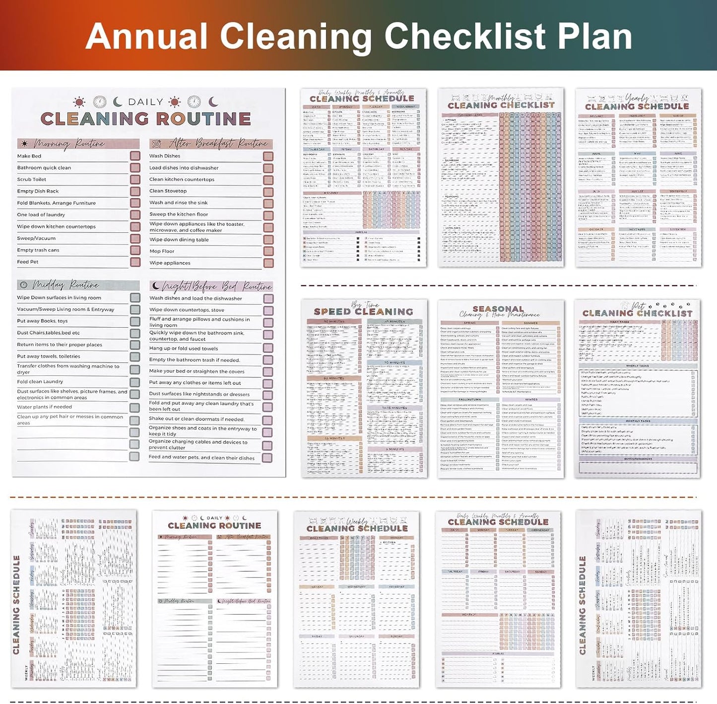 Adhd Cleaning Planner for Adults and Teens Adhd Cleaning and Organizing Planner Cleaning Schedule and Checklist Notebook List Daily Weekly Monthly for Home Chore Chart Adhd Daily Planner