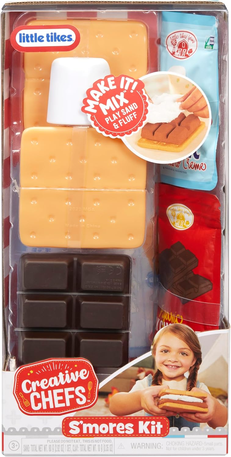 Little Tikes Creative Chefs Smores Kit with 8 Accessories, Pretend Play Cooking Set, for Boys and Girls Ages 3+ Years
