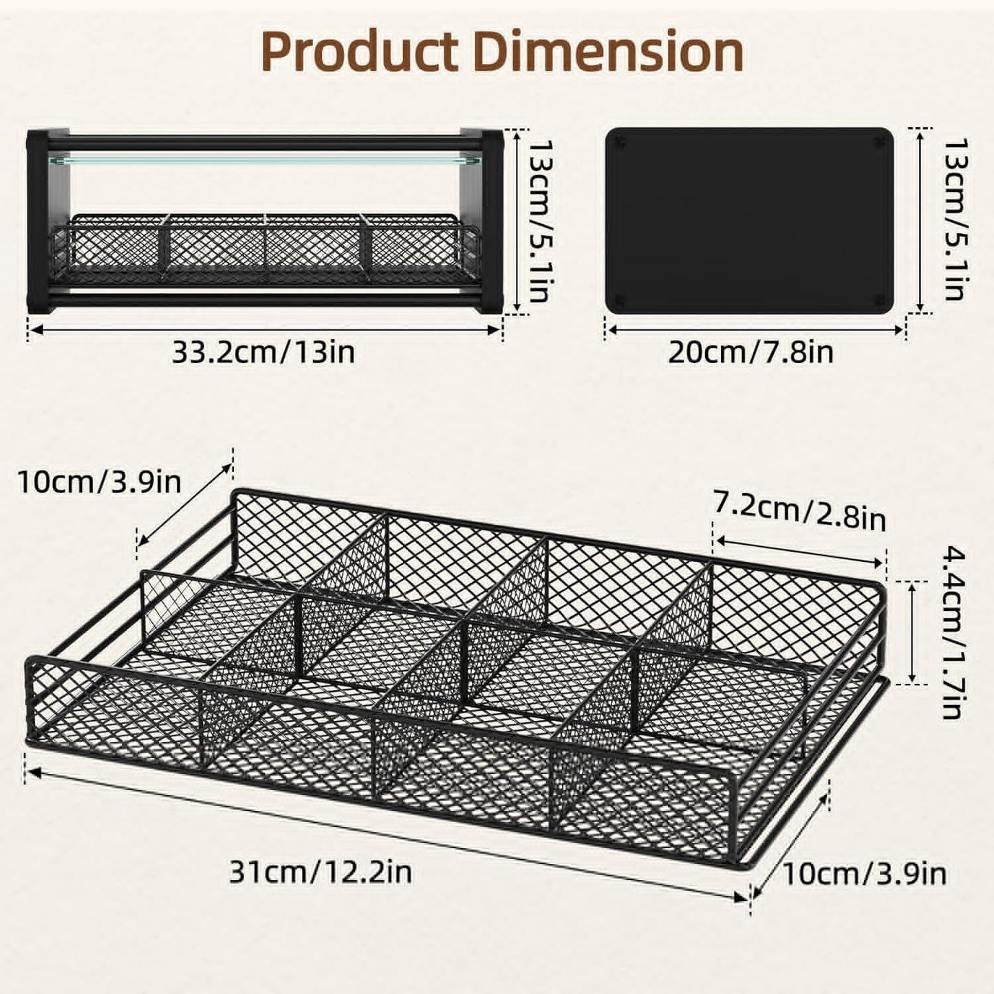 Tea Bag Organizer, Tea Organizer and Storage with Drawers, Tea Bag Holder with Divided Compartments, Wooden Kitchen Organizers and Storage for Kitchen, Countertop, Office, Tea Station