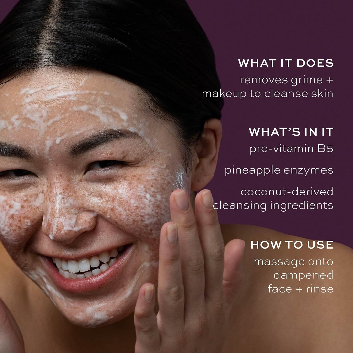 ITK Skincare 2-in-1 Milk-To-Foam Gentle Cleanser - Effective Face Wash + Makeup Remover with Vitamin B5, Pineapple + Coconut Enzymes for Radiant Skin - Cleanse, Remove Excess Makeup + Moisturize Skin