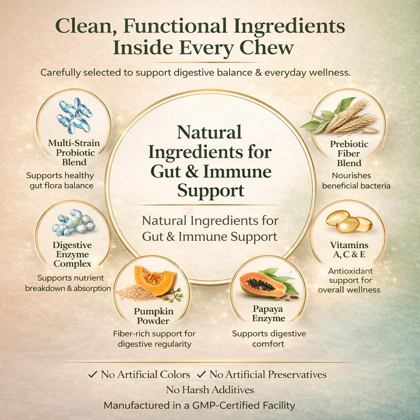 wikiRay Probiotics for Dogs – Soft Chews for Digestive Health & Immunity | 120 Chews | 3 Billion CFU, Pumpkin, Enzymes, Vitamins & Prebiotics | Made with Natural Ingredients