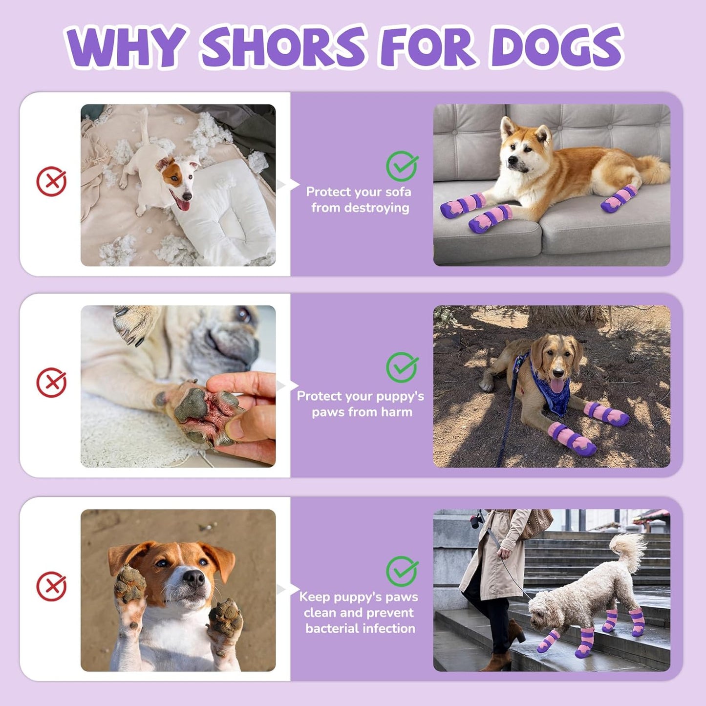 Dog Boots for Large Dogs, Medium Dog Shoes for Winter Snow Days, Waterproof Outdoor Dog Booties Fleece Lined Non- Slip with Reflective Strap for Snowy Hardwood Floor Hiking Walking, Size 7