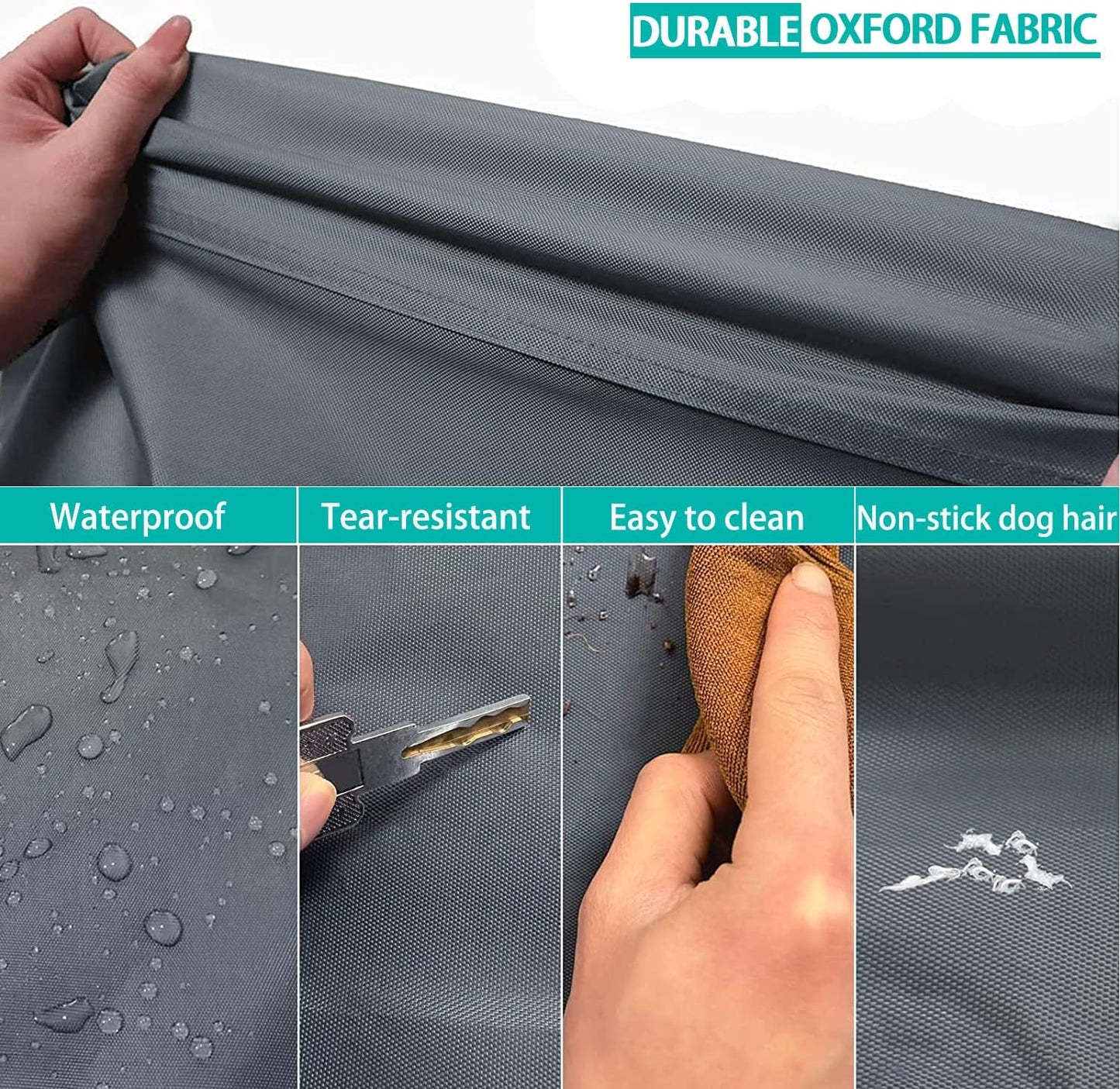 Dog Bed Cover 41L x 27W x 4H Inch,Heavy Duty Durable Waterproof Fluffy Soft Short Plush Replacement Dog Bed Covers,Washable Removable Pet Bed Mattress Cover with Zipper.Grey,Cover Only.