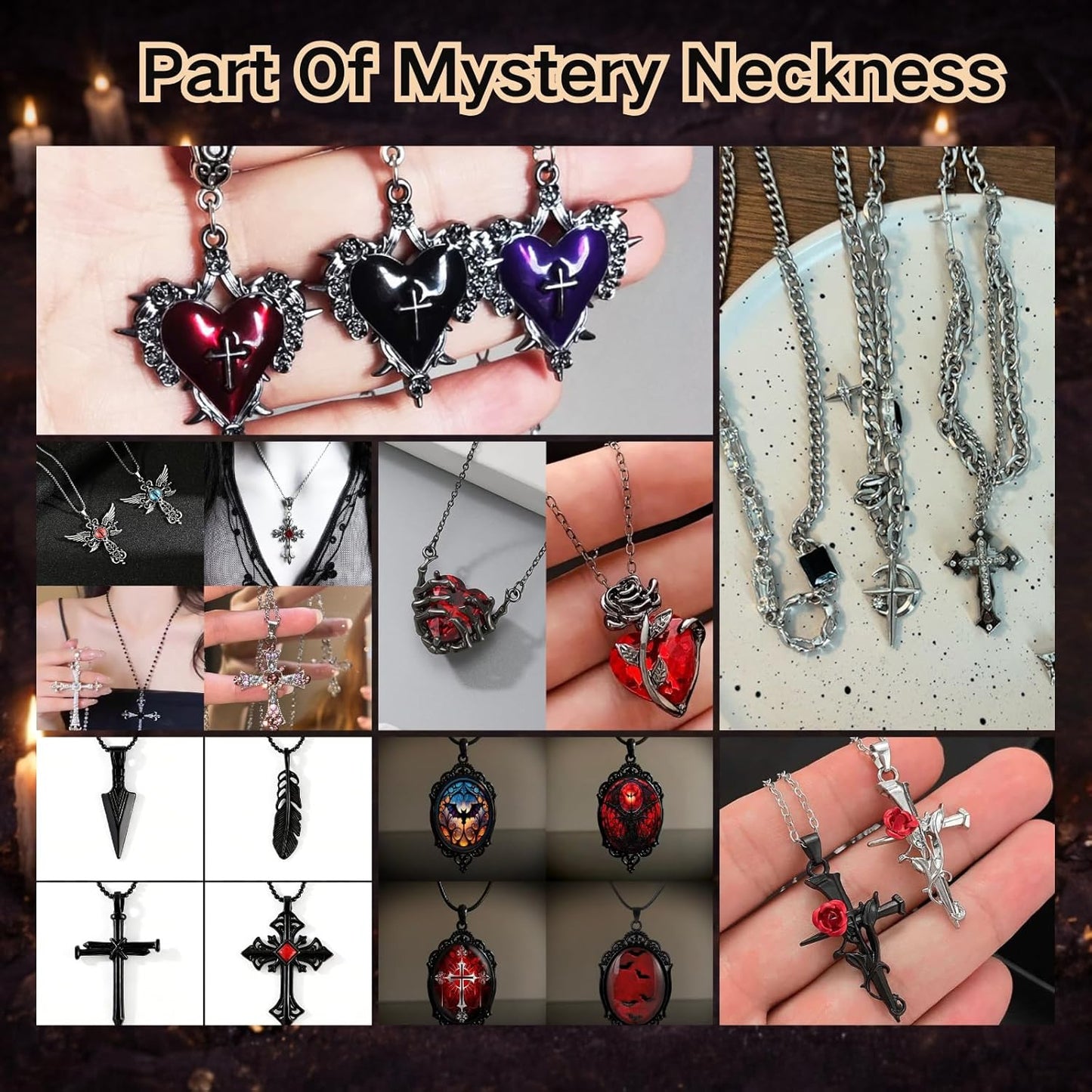 Gothic Mystery Jewelry Jar Witchy Jewelry Gift Set Surprise Jewelry Set Includes Necklaces, Earrings, Rings, Bracelets, Brooch for Unique Anniversary Birthday Friendship
