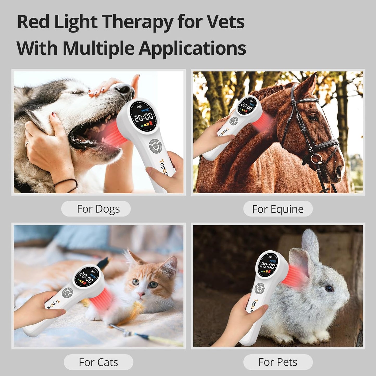 Red Light Therapy Device, 4x980nm+4x810nm+16x660nm, Near Infrared Light Therapy for Humans Body Pet Dogs Horses, Light Therapy Machine for Body Joint Back Knee Muscle Relax Pain Relief