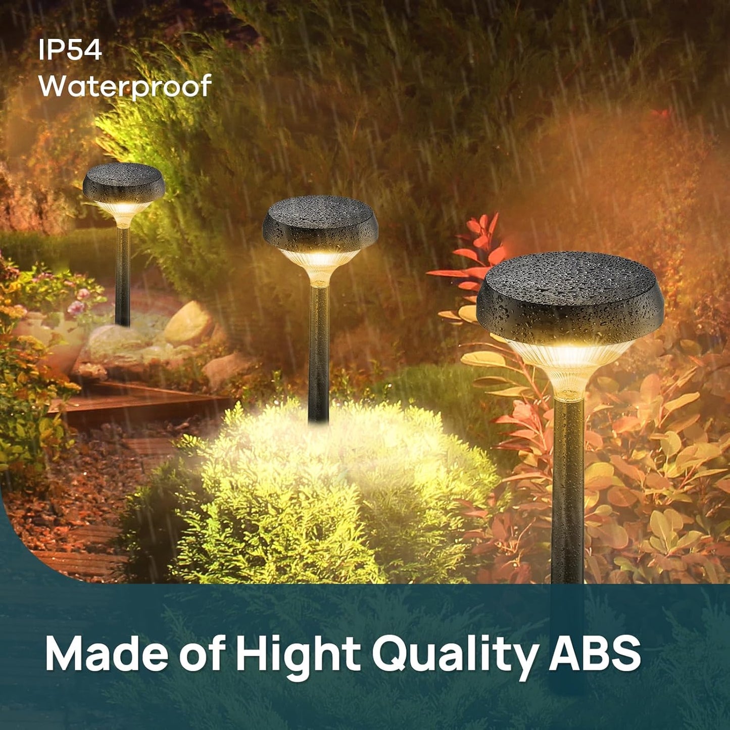 Linkind Solar Lights Outdoor 8 Pack, Solar Pathway Lights, Warm White Landscape Path Lights Waterproof for Walkway Yard Garden Driveway Use