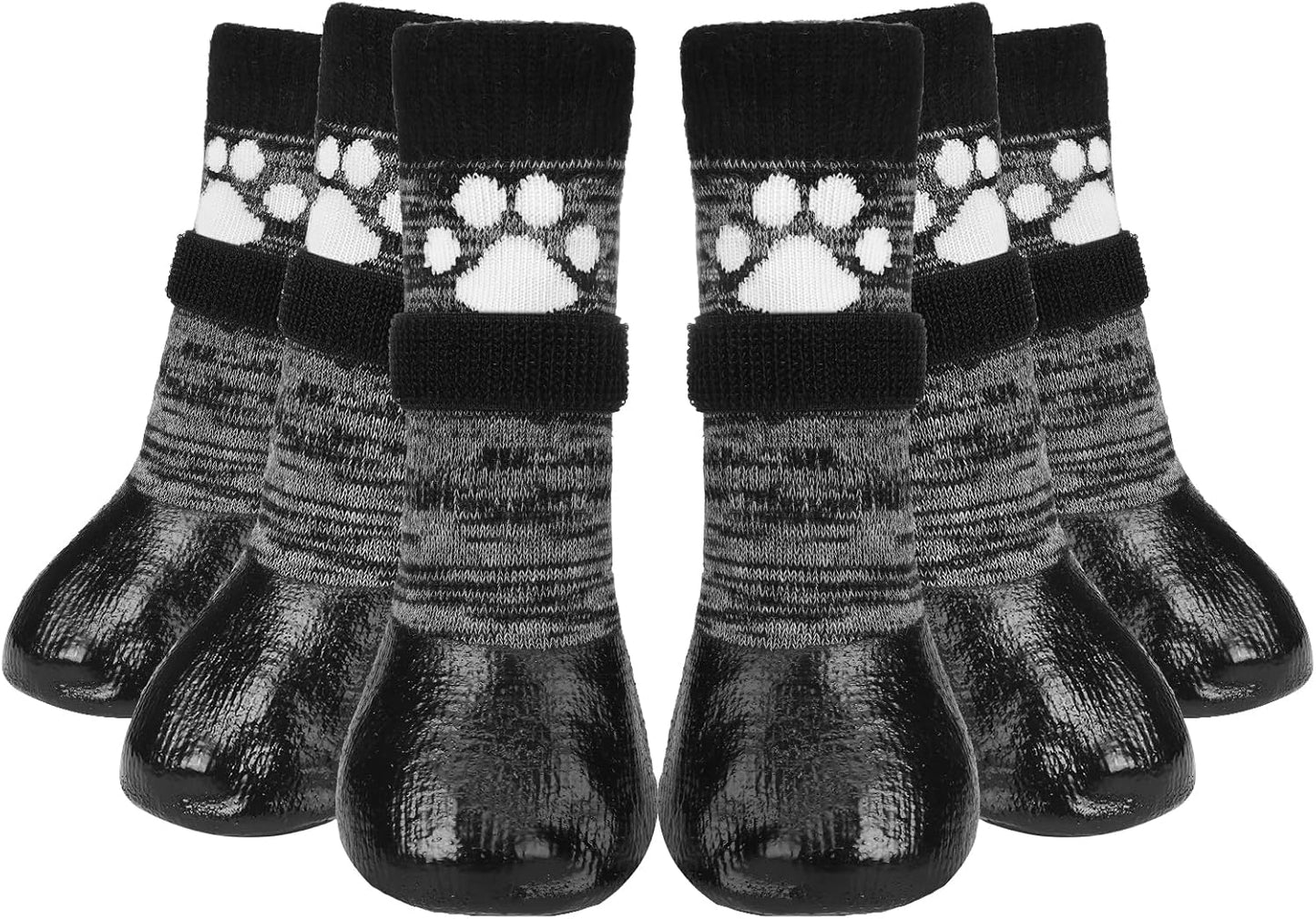Mihachi Dog Socks Anti Slip with Straps Traction Control Waterproof Paw Protector, Dog Boots for Hardwood Floors Prevent Licking, Black M
